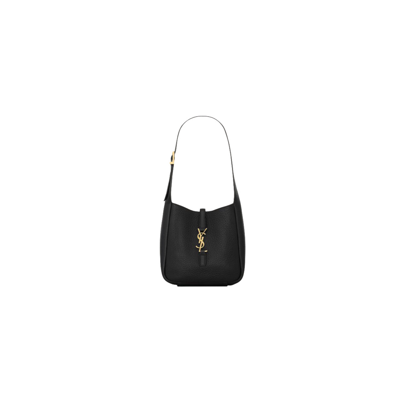 Saint Laurent Grained Calfskin Baby Le 5 A 7 Supple Hobo Black