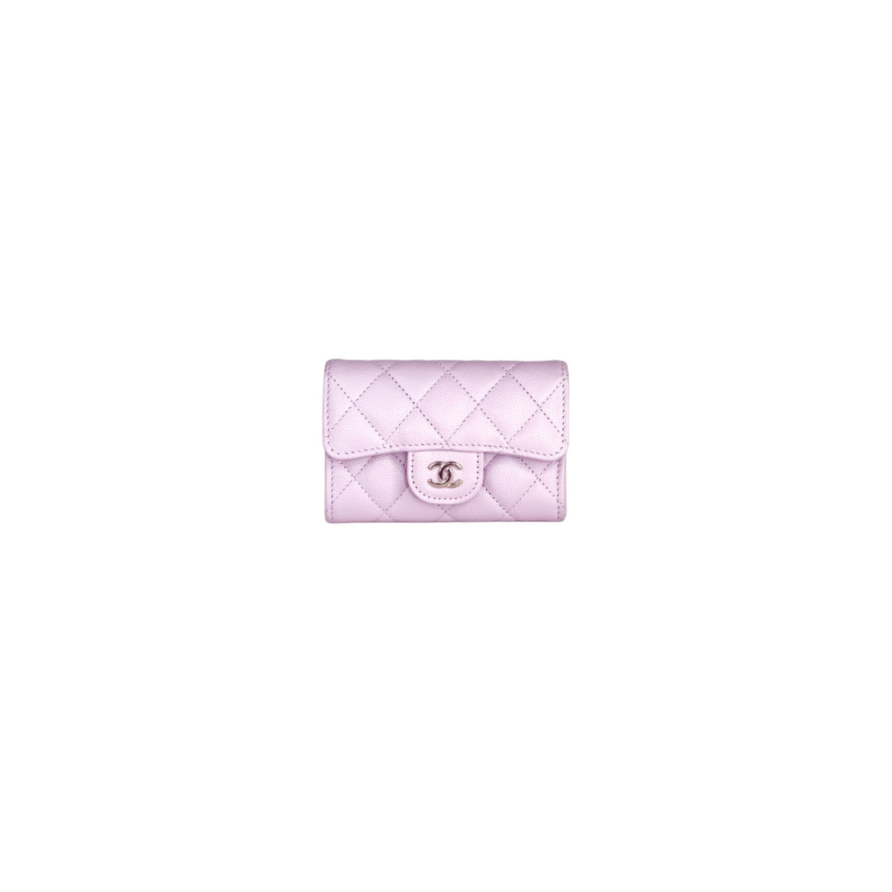 Chanel Caviar Quilted Flap Card Holder in Lilac
