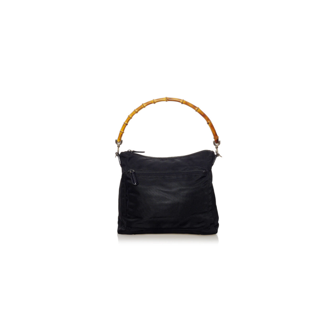 Gucci Brown Nylon & Leather Bamboo Shoulder Bag