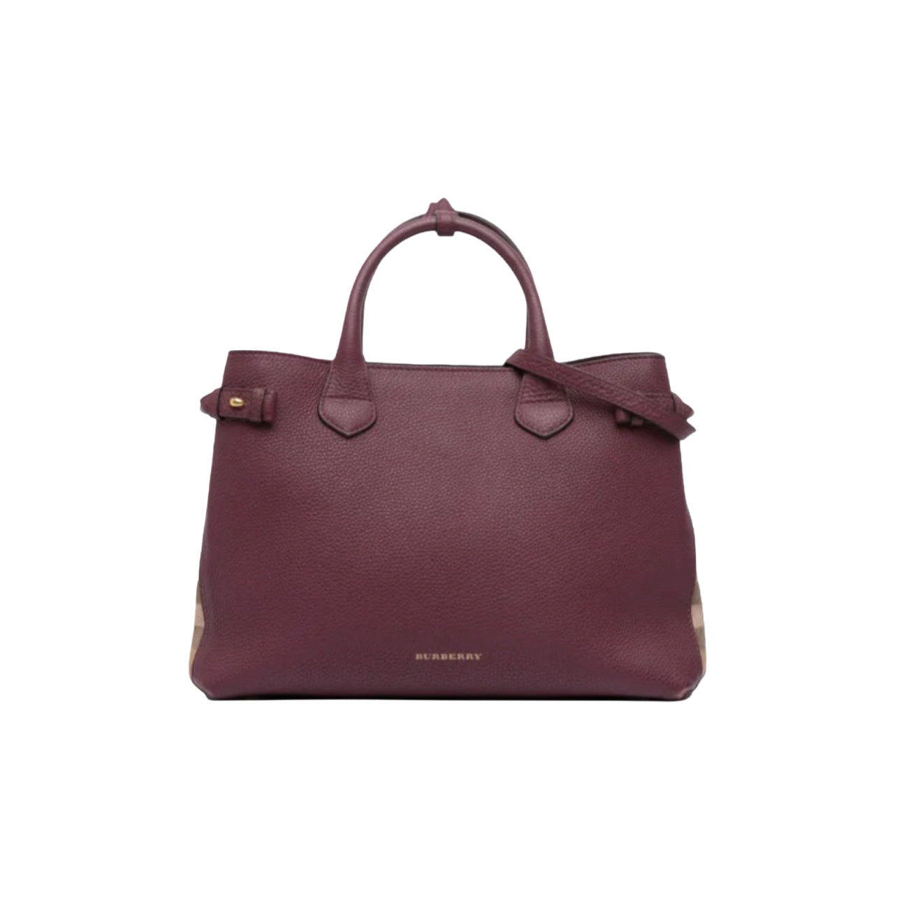 Burberry Medium Leather and House Check Banner Satchel