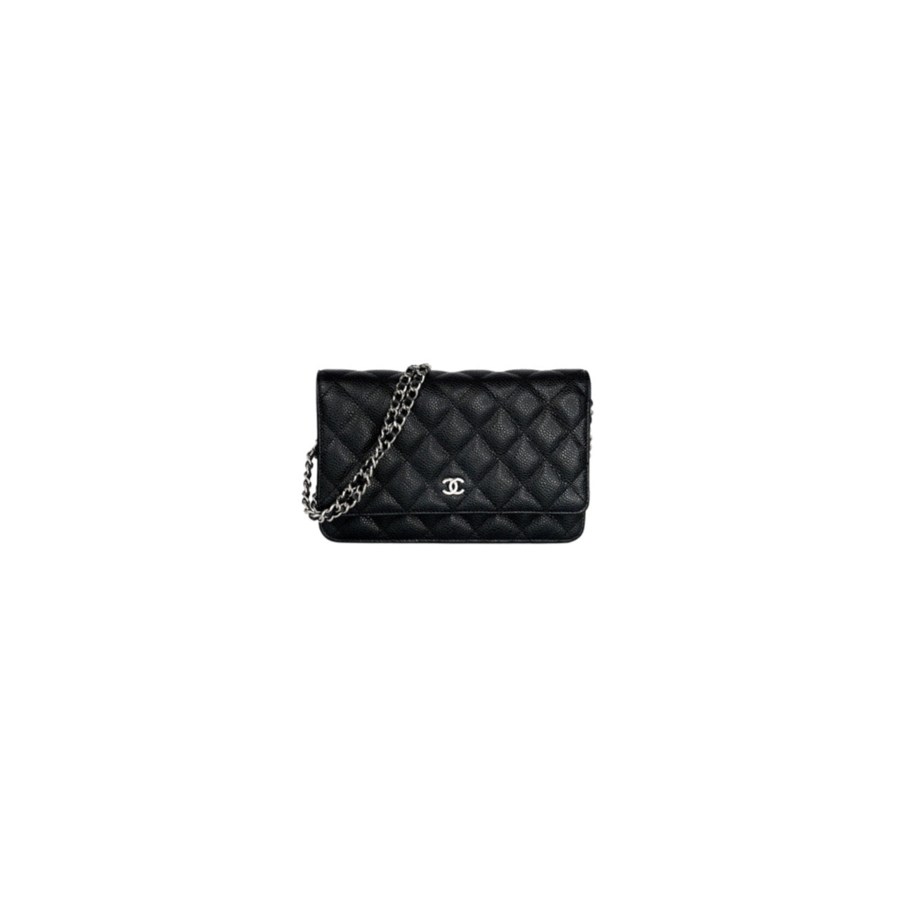 Chanel Classic Wallet On Chain Caviar Silver Hardware Series 28