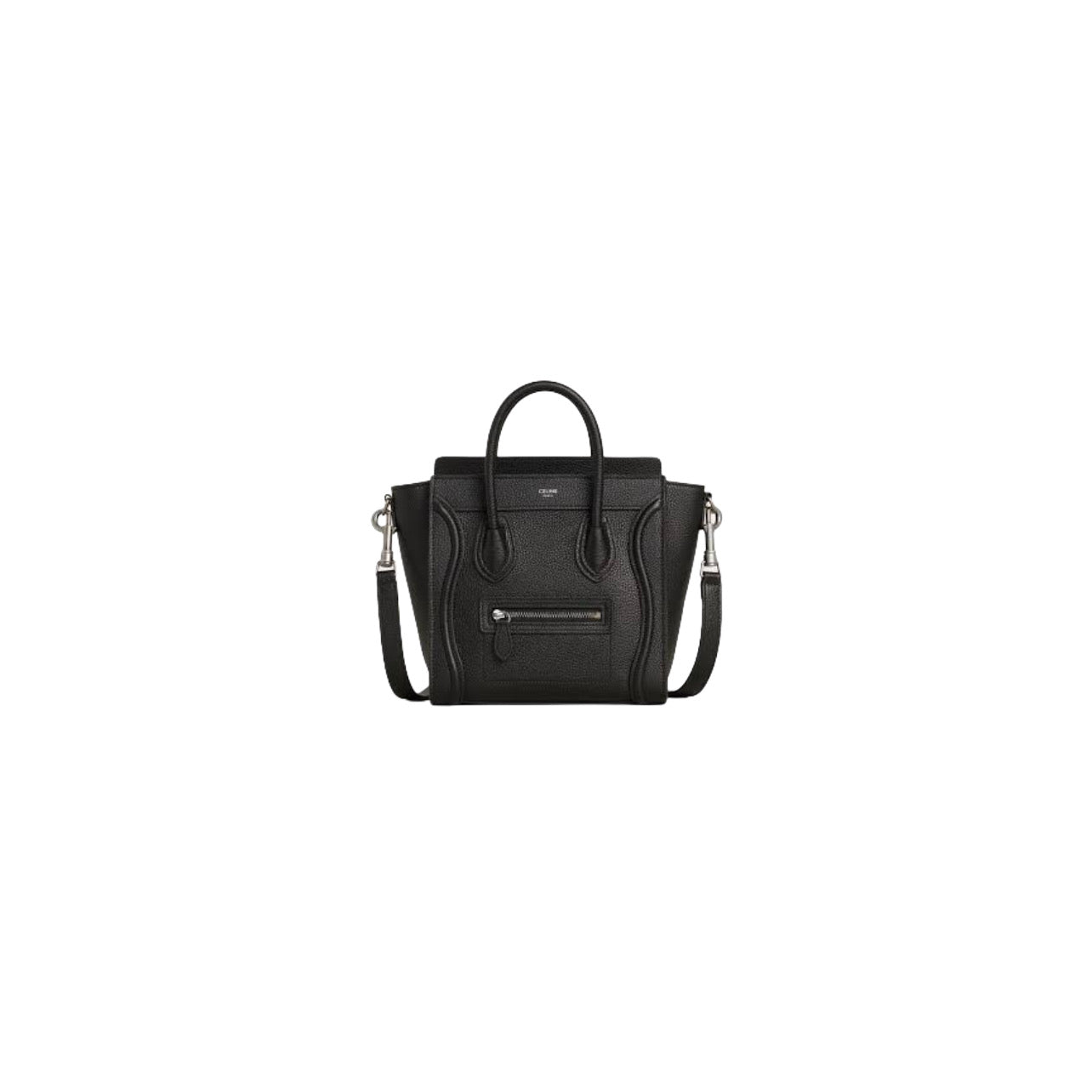Celine Nano Luggage Bag In Drummed Calfskin Leather