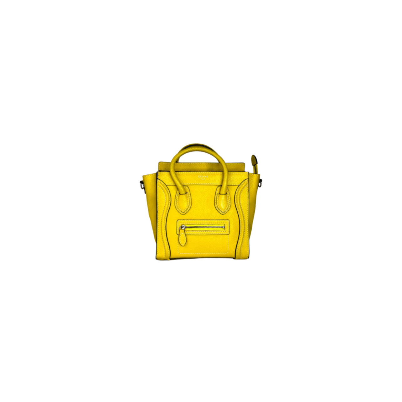 Celine Yellow Leather Nano Luggage Tote