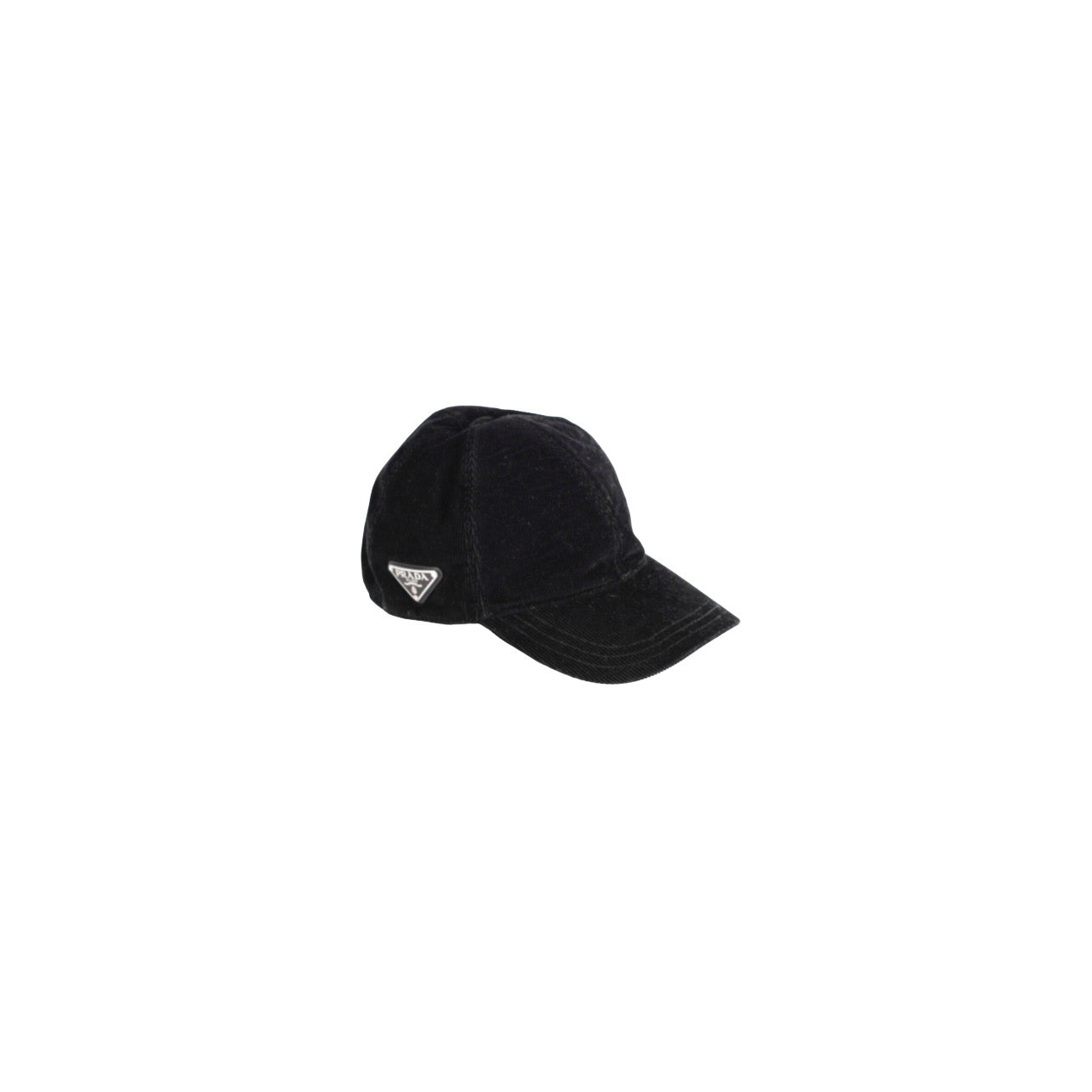 Prada Triangle-Logo Corduroy Cap