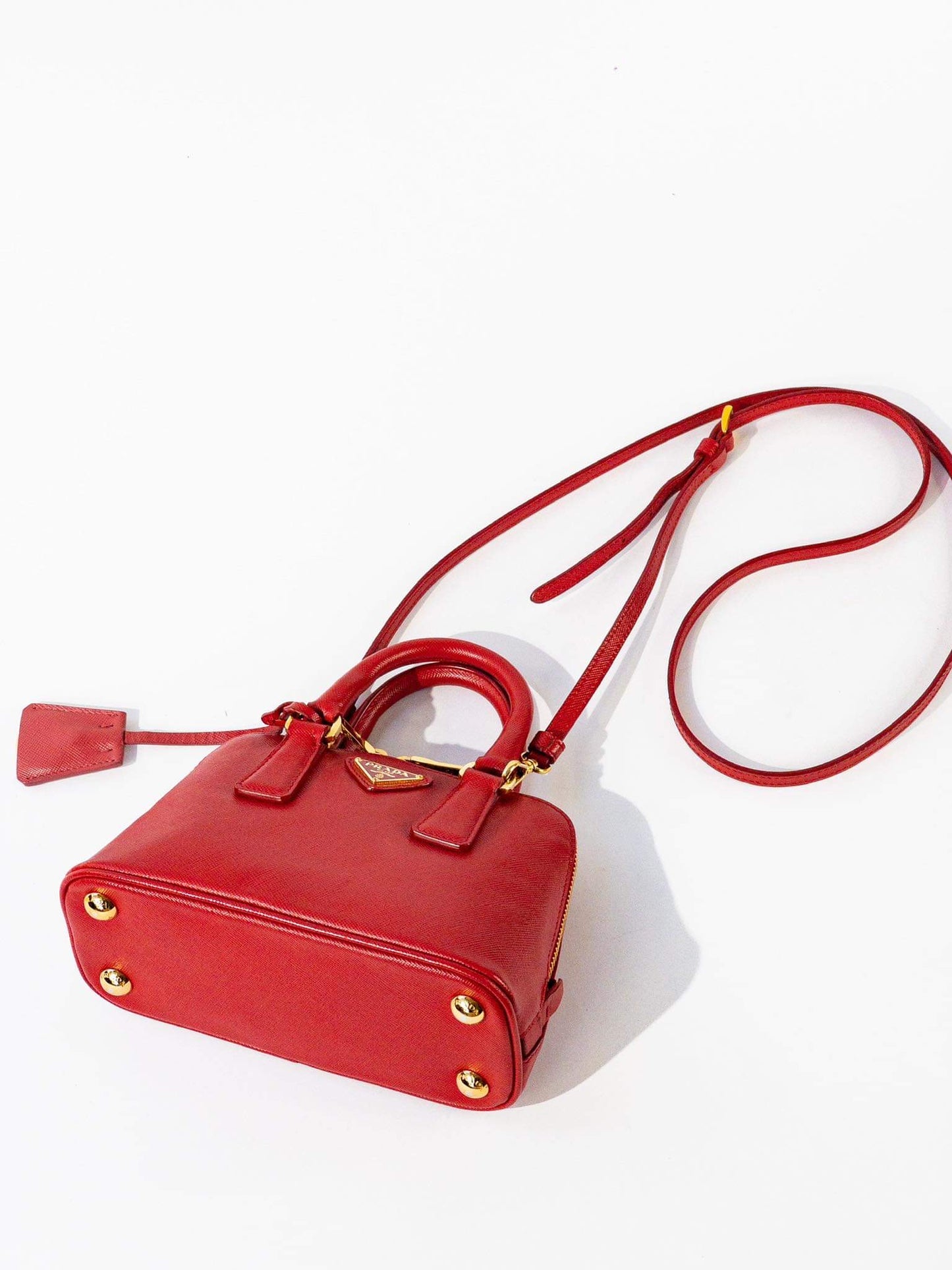 Prada Mini Saffiano Promenade Bag, Red