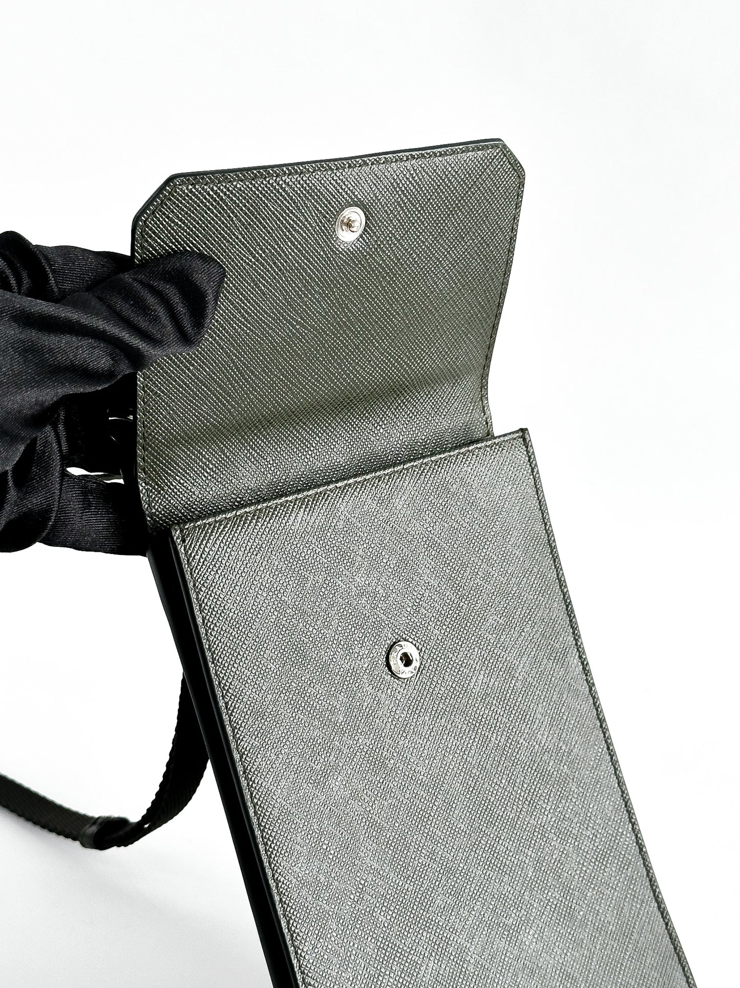 Prada Phone Holder Crossbody Bag Saffiano Leather