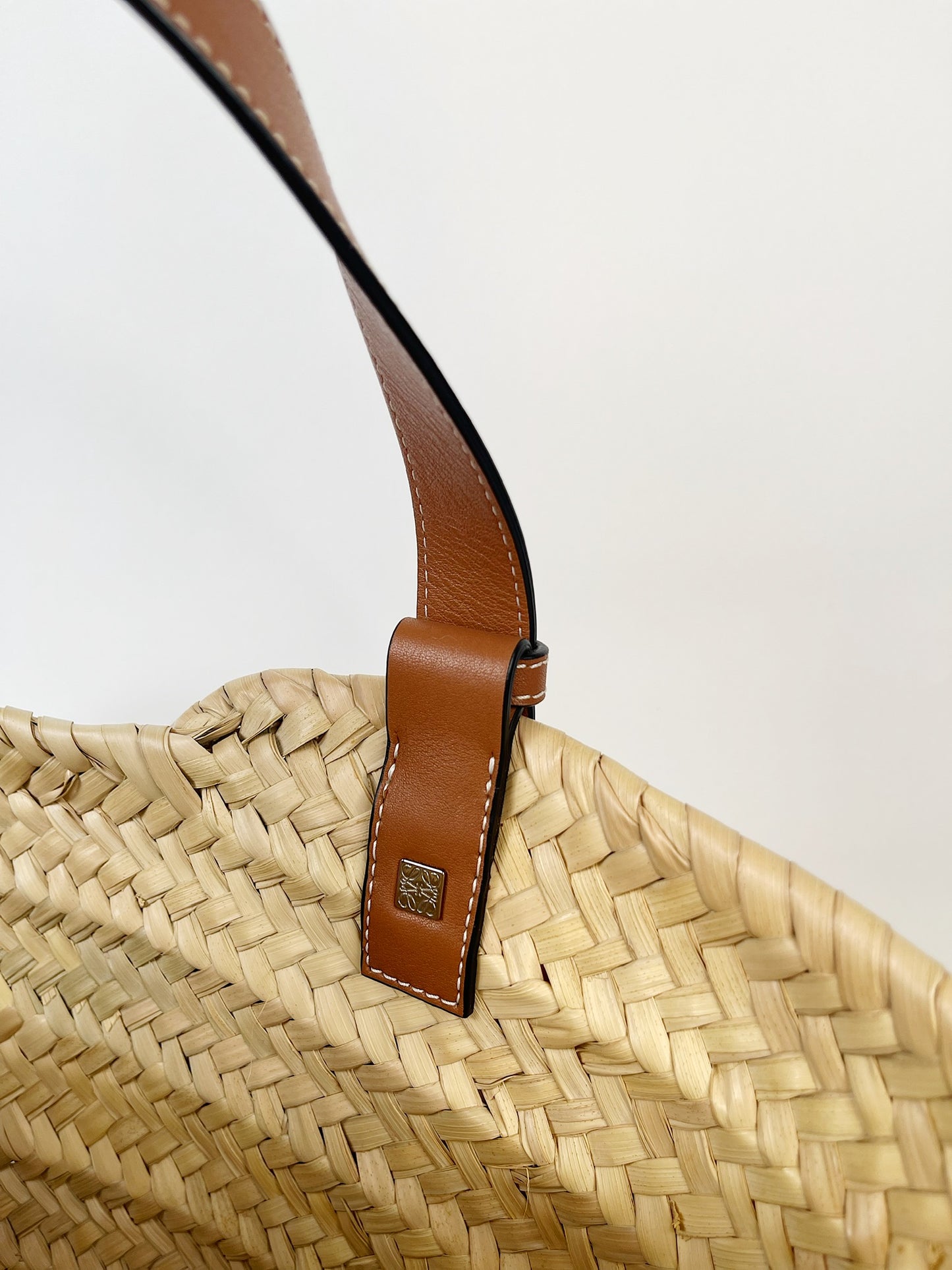 Loewe Basket Bag in Palm Leaf And Calfskin
