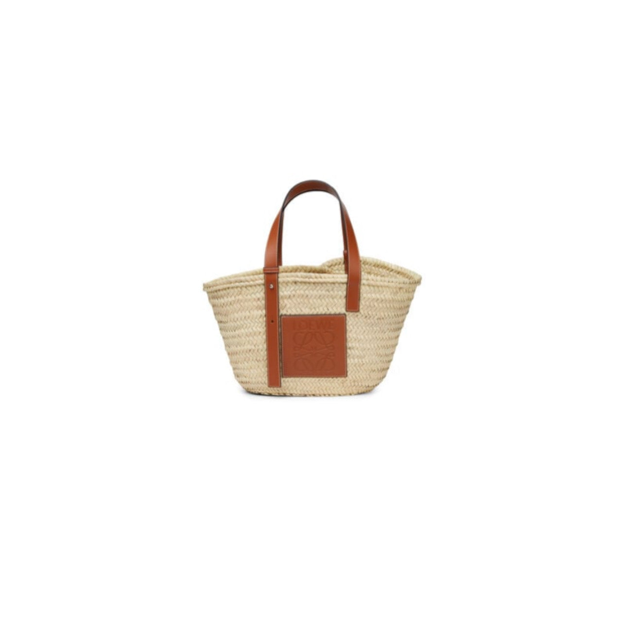Loewe Basket Bag in Palm Leaf And Calfskin