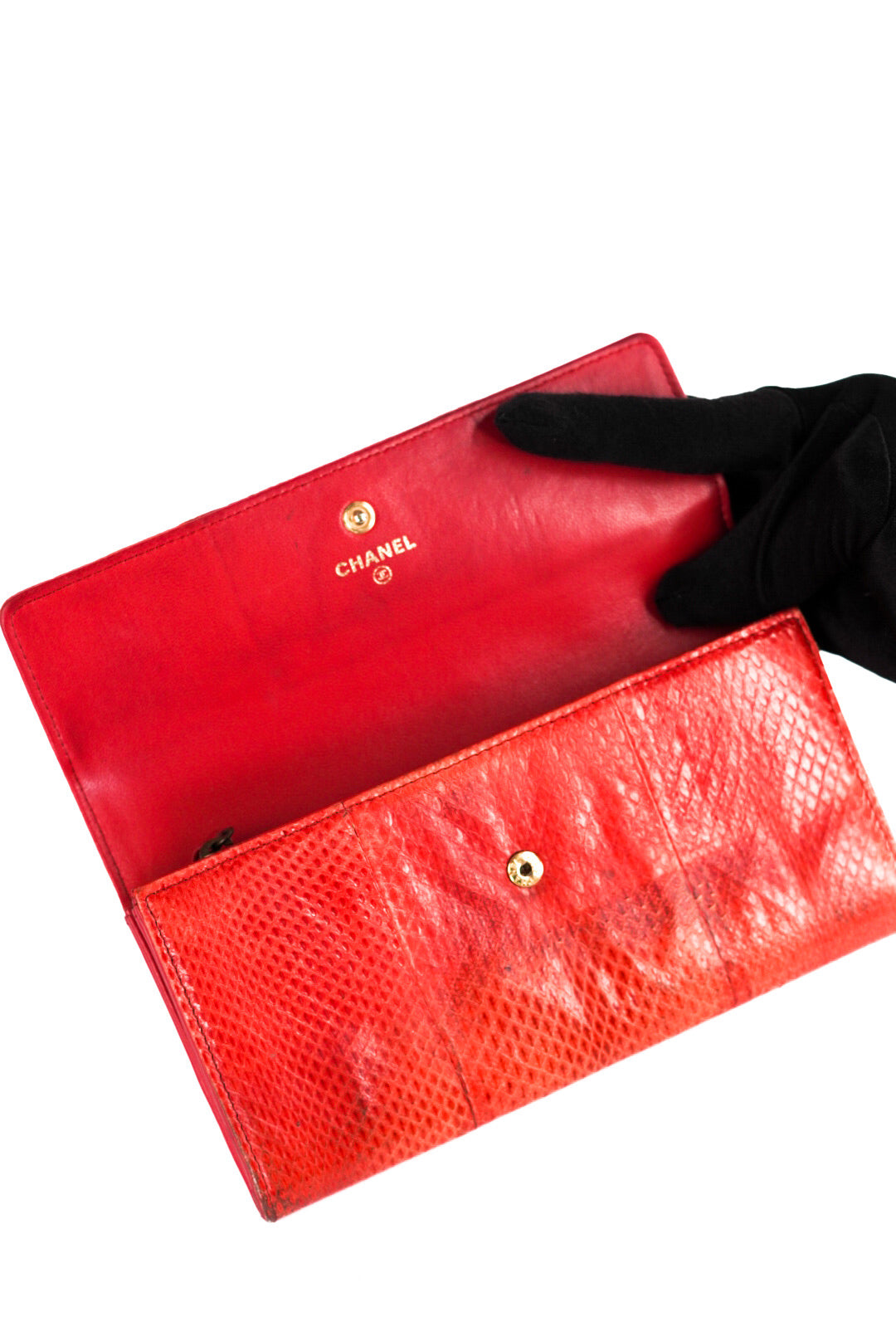 Chanel Python Skin Long Flap Wallet