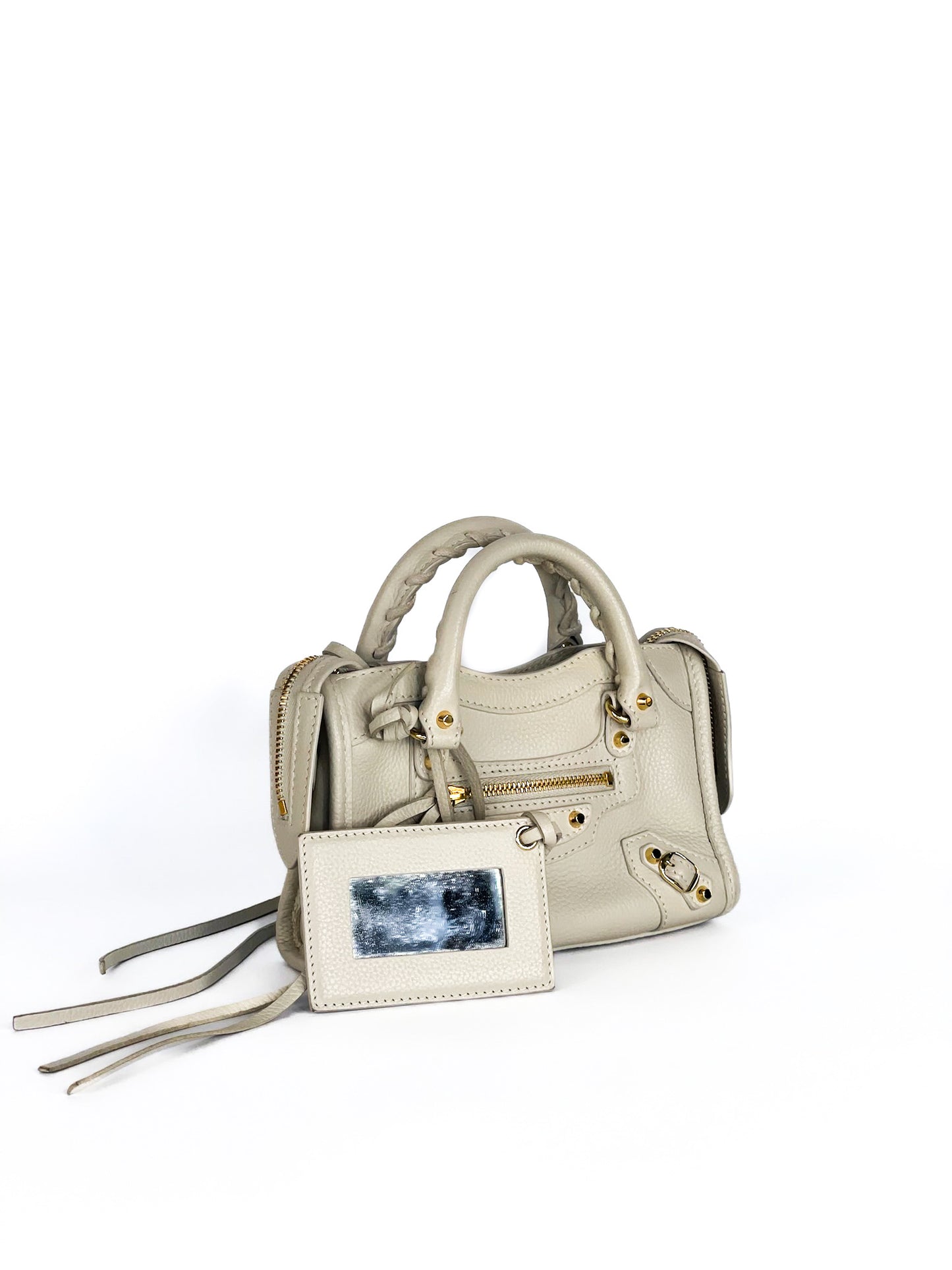 Balenciaga City Nano Blanc Creme Gold Hardware