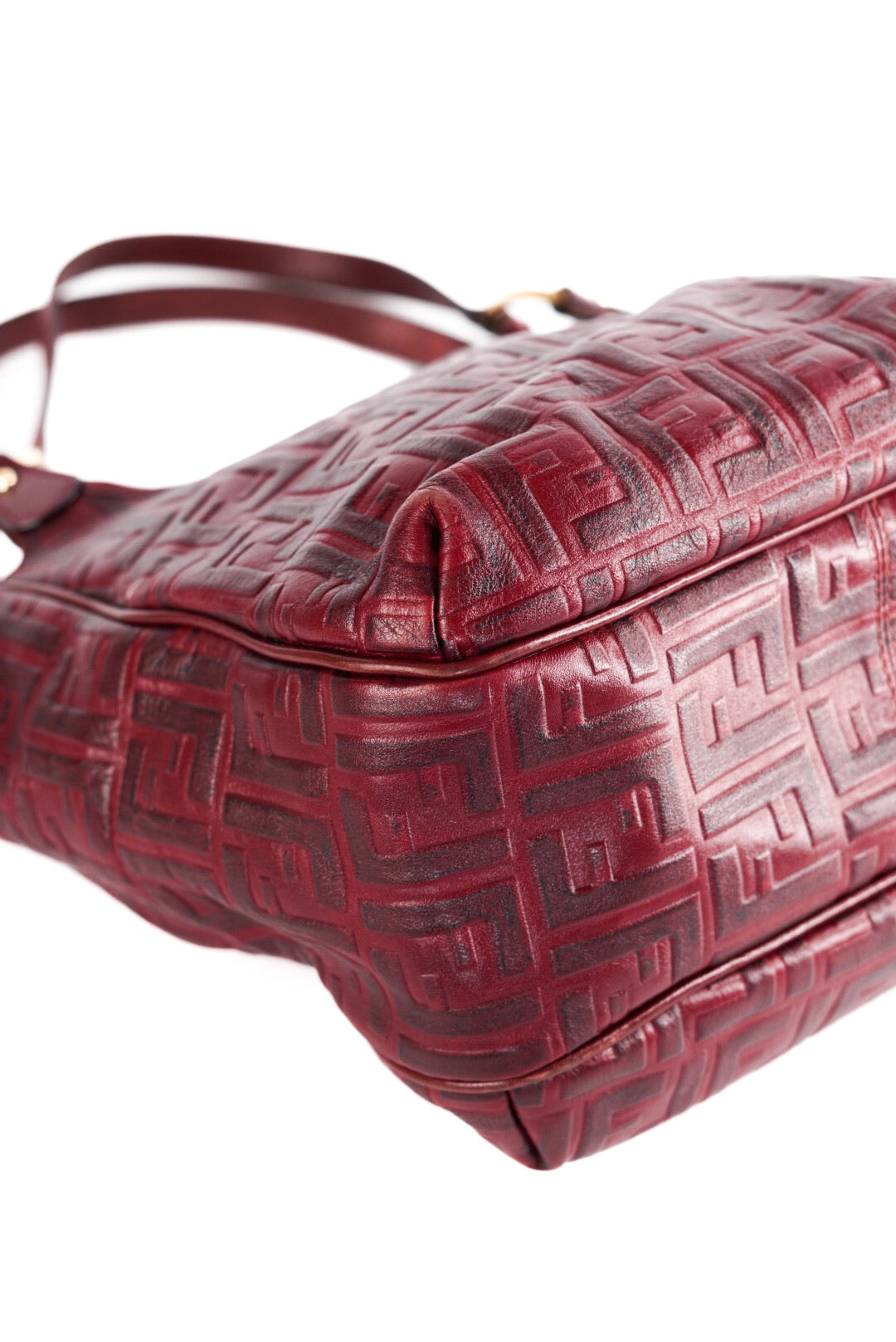 Fendi Bordeaux Zucca Leather Chef Shoppers Tote Bag