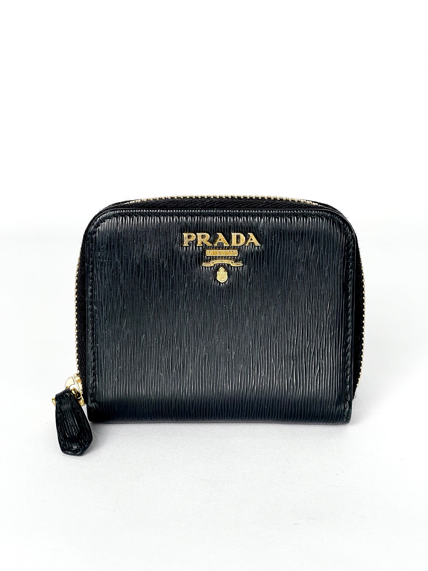 Prada Saffiano Leather Zip Around Coin Purse