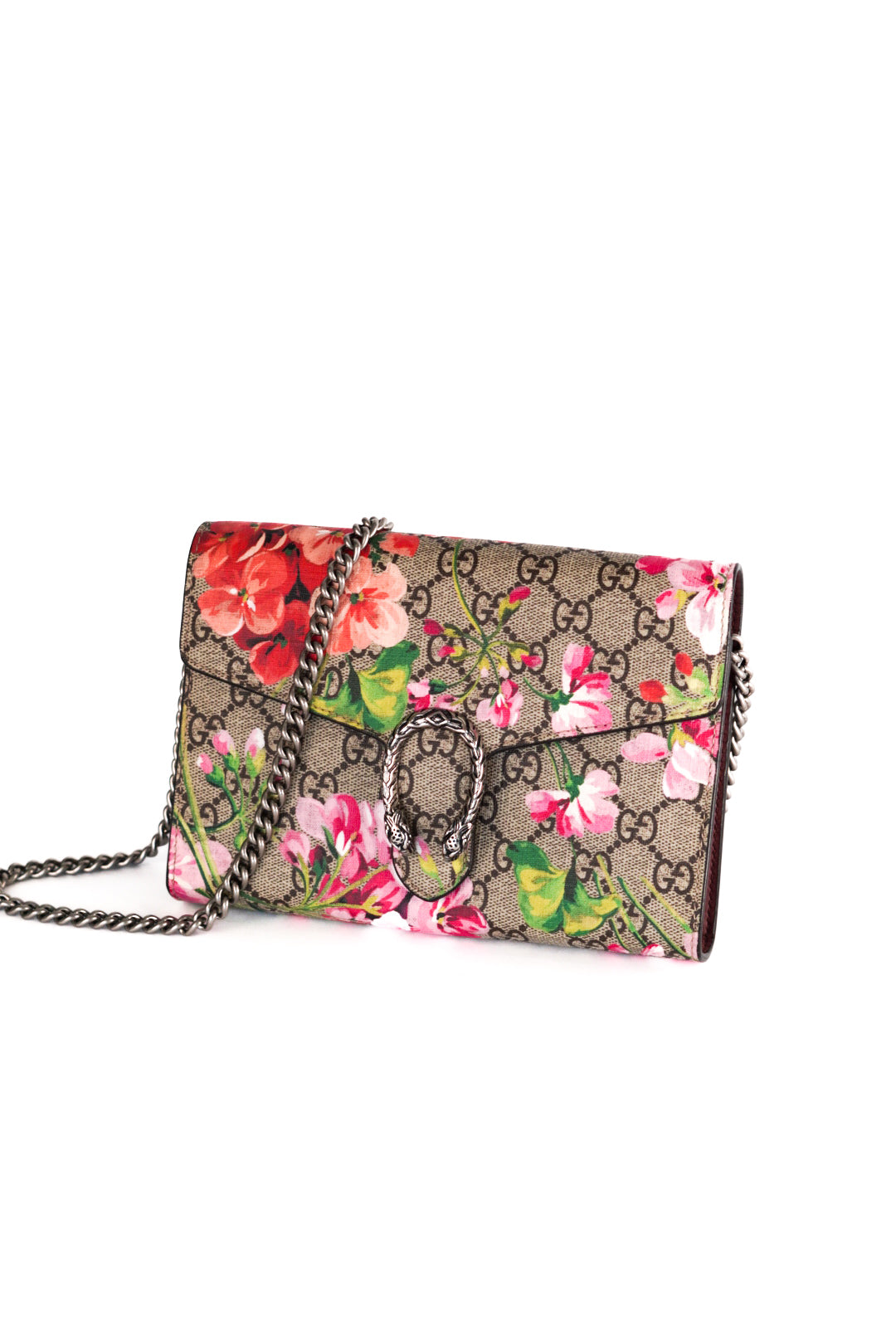 Gucci Multicolor GG Supreme Canvas and Leather Blooms Dionysus Wallet On Chain
Limited Edition