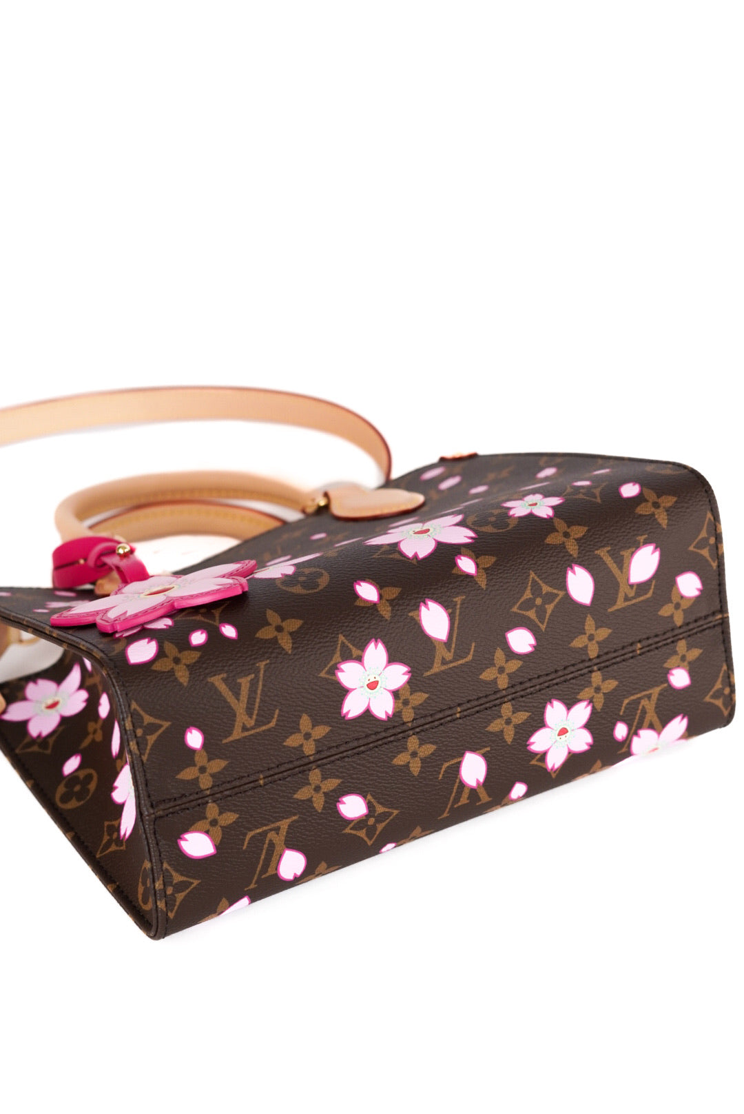 Louis Vuitton X Takashi Murakami Monogram Cherry Blossom Onthego PM Sakura Brown