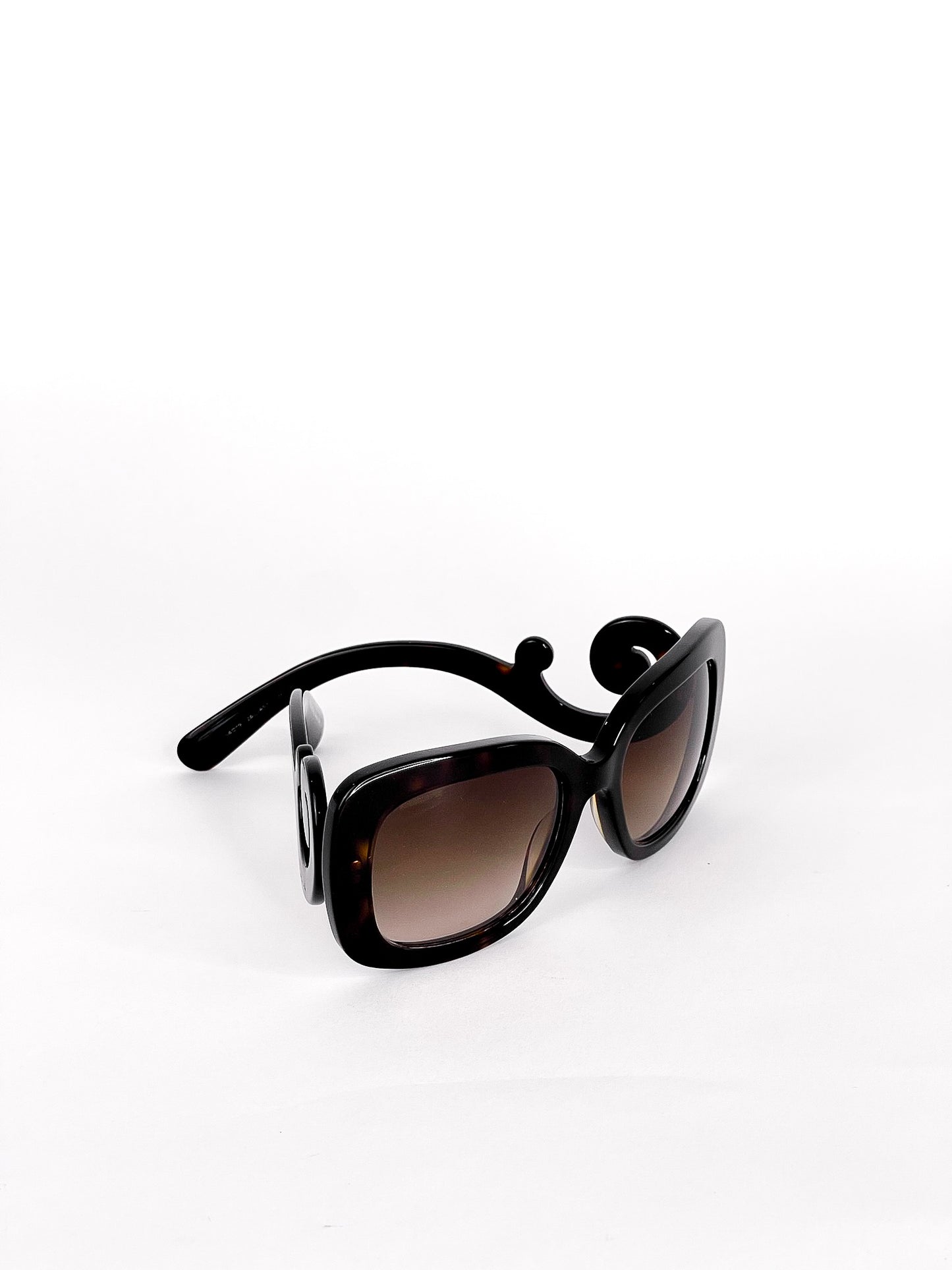 Prada Brown Tortoise Baroque Sunglasses
