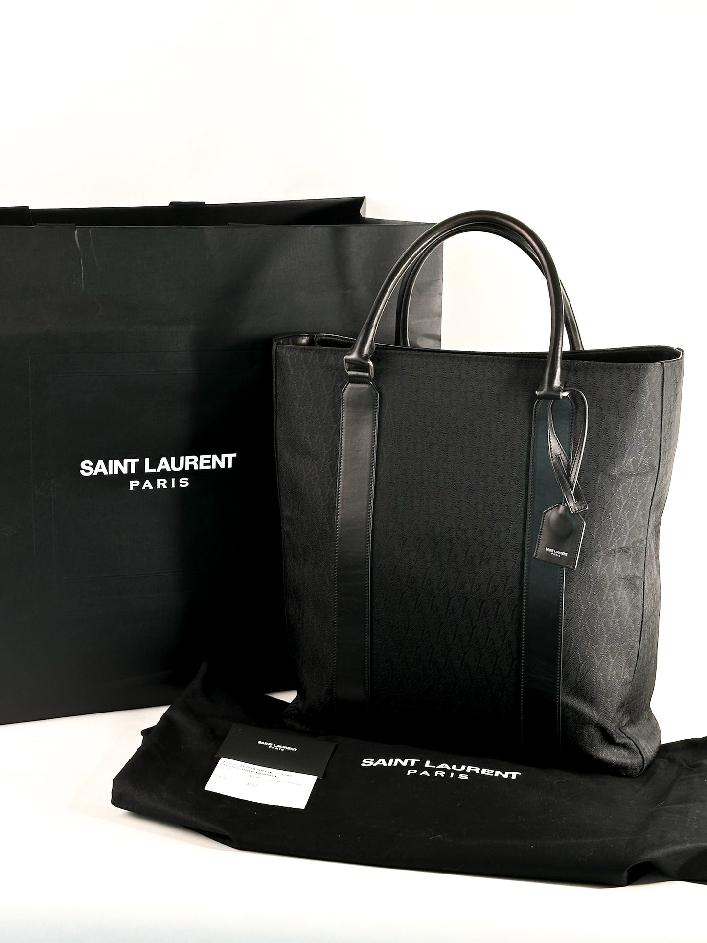 Saint Laurent Toile Classic Monogram Tote Bag Black