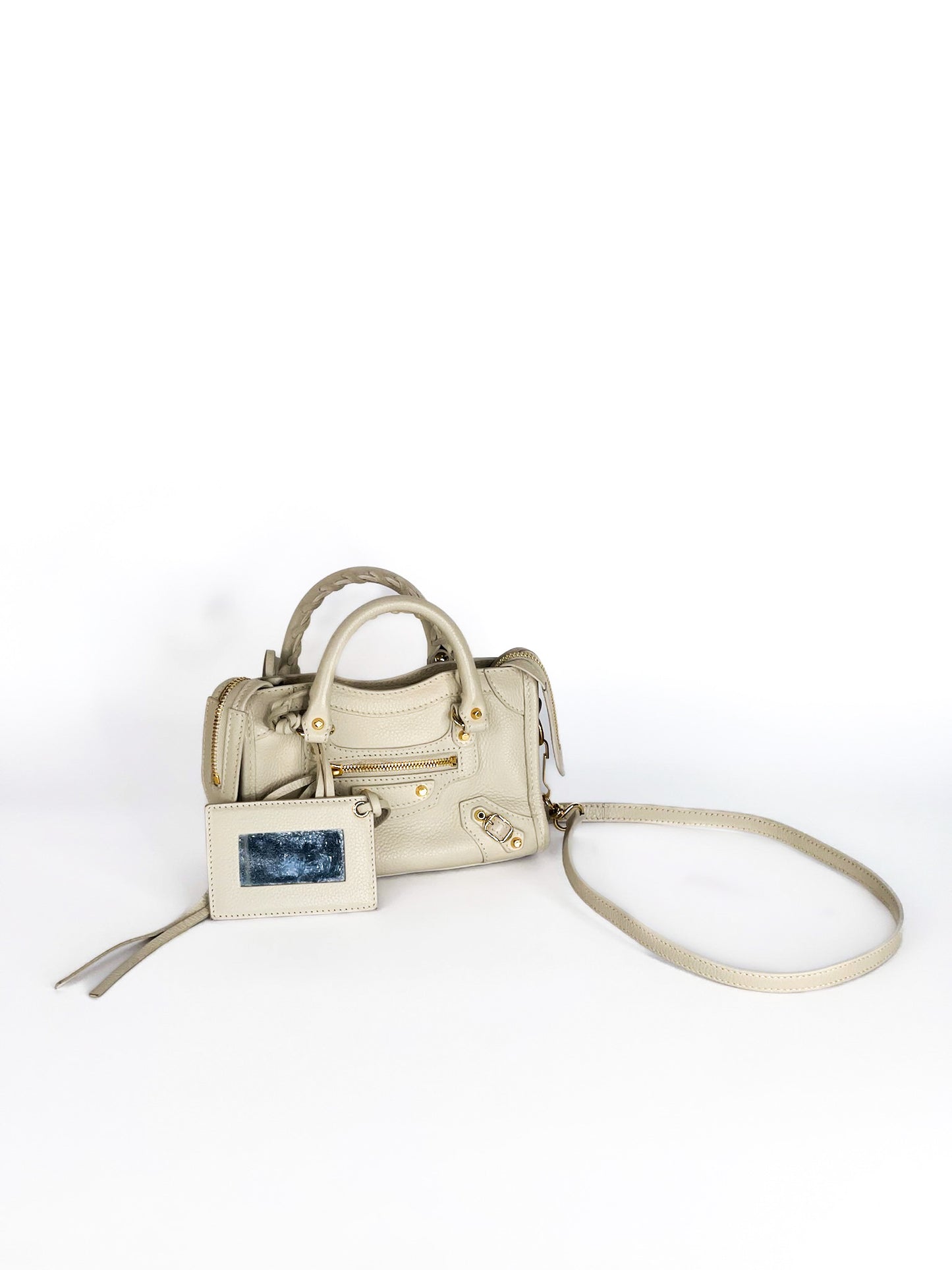 Balenciaga City Nano Blanc Creme Gold Hardware