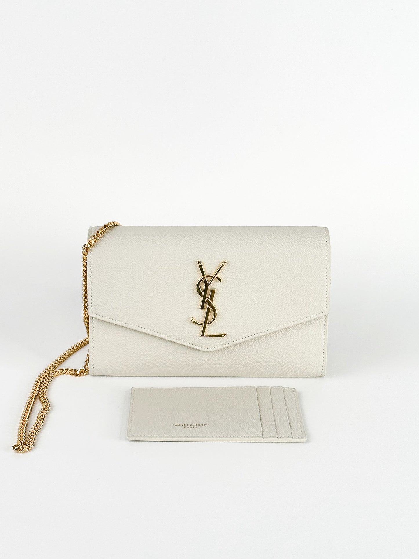 Saint Laurent Uptown Leather Wallet on Chain