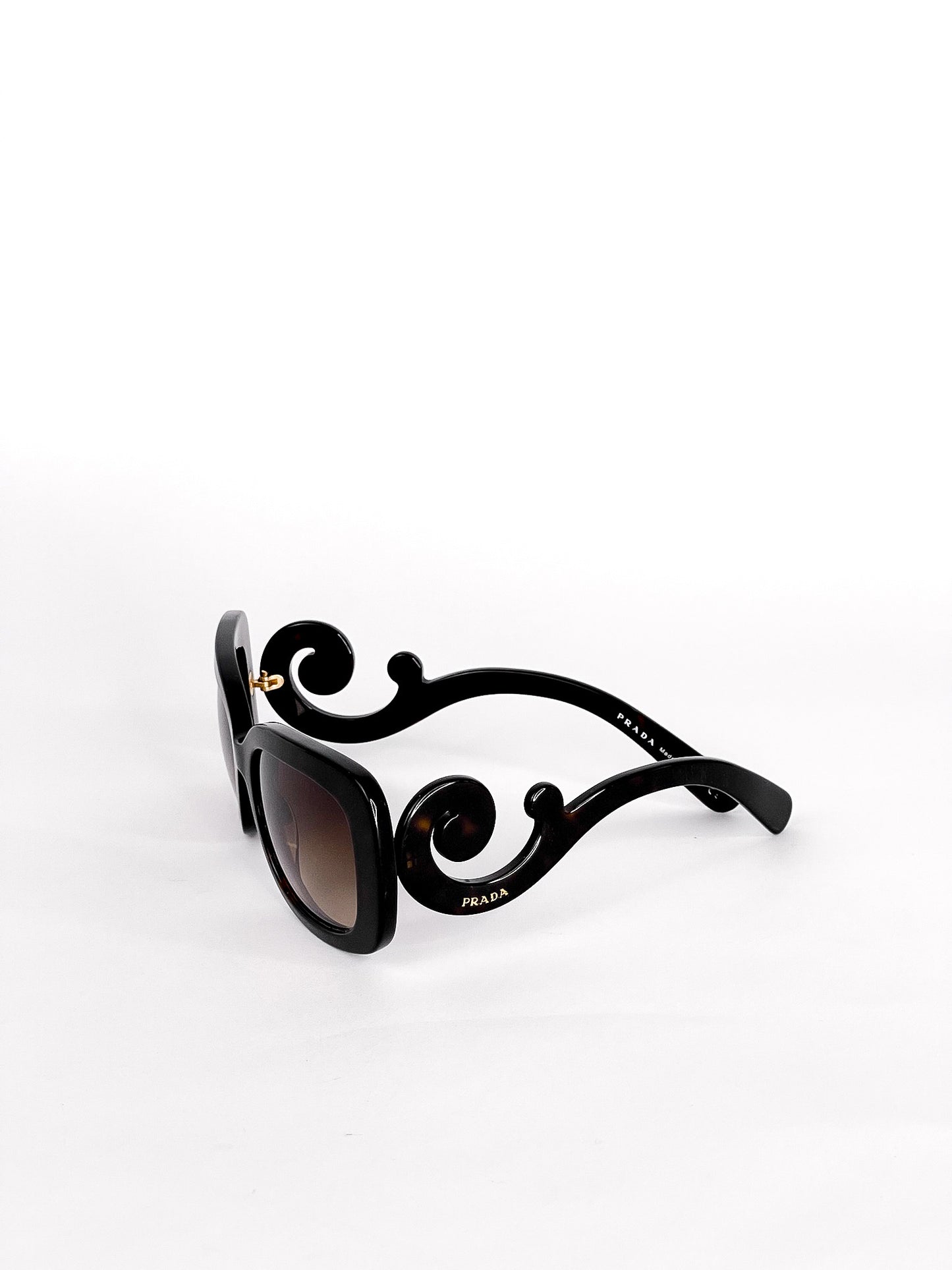 Prada Brown Tortoise Baroque Sunglasses