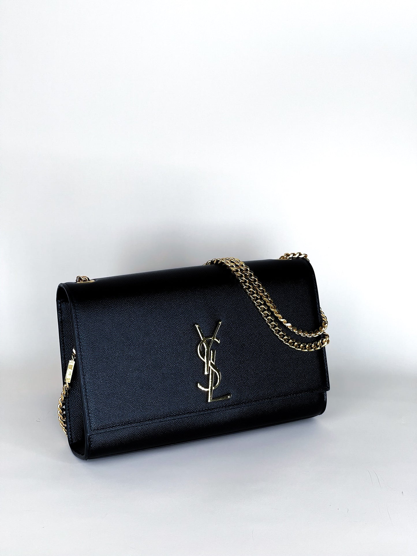 Saint Laurent Kate Medium Black in Grained Leather