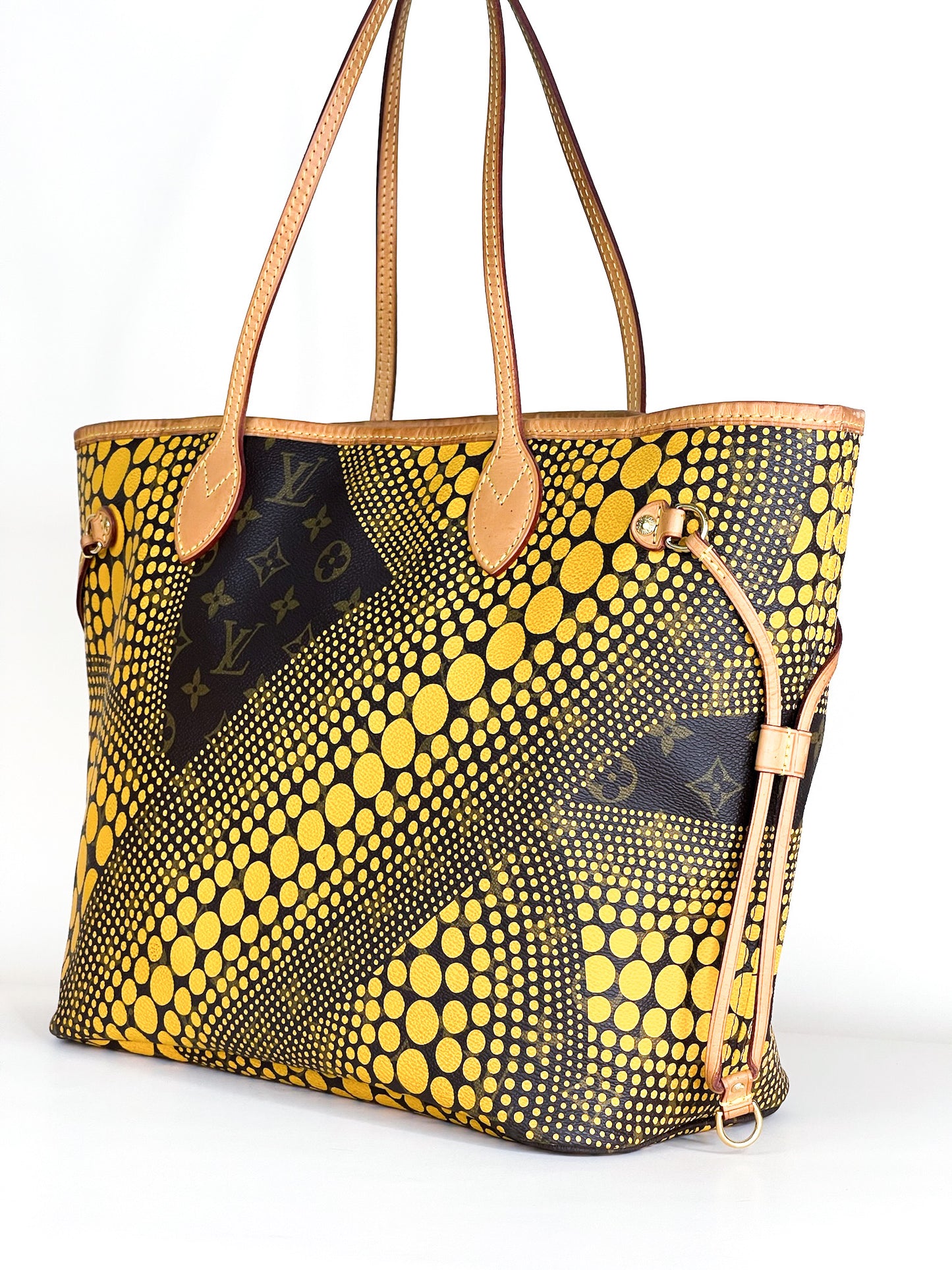 Louis Vuitton Neverfull Yayoi Kusama X Limited Edition Wave Monogram MM Tote Bag