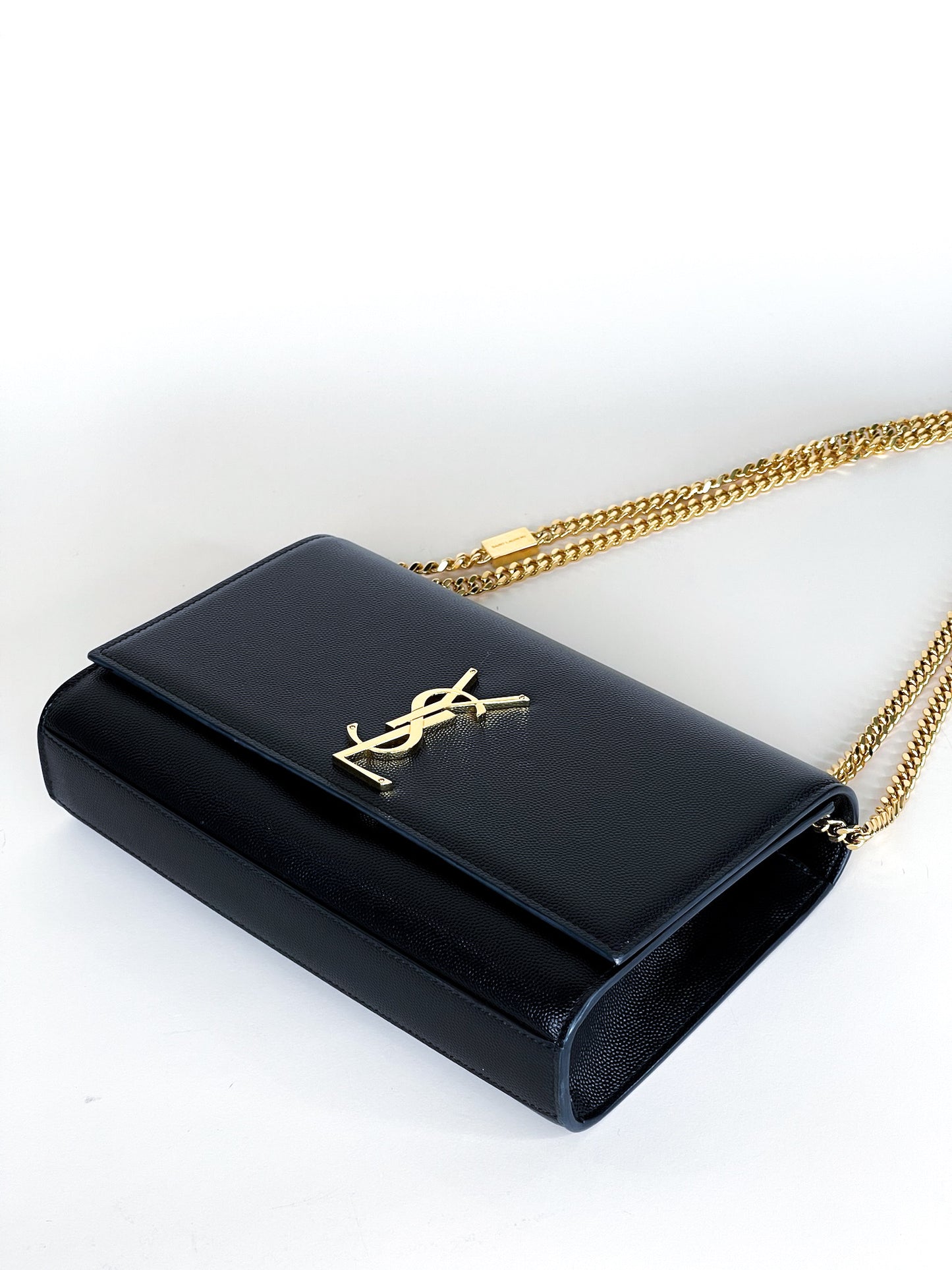 Saint Laurent Kate Medium Black in Grained Leather