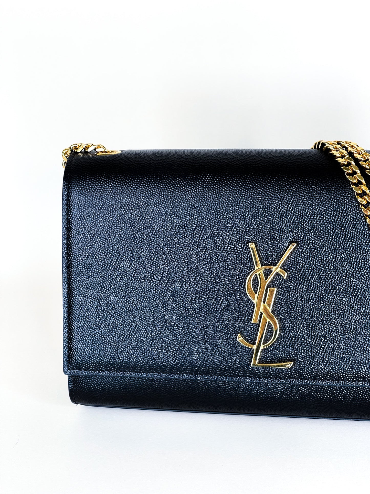 Saint Laurent Kate Medium Black in Grained Leather