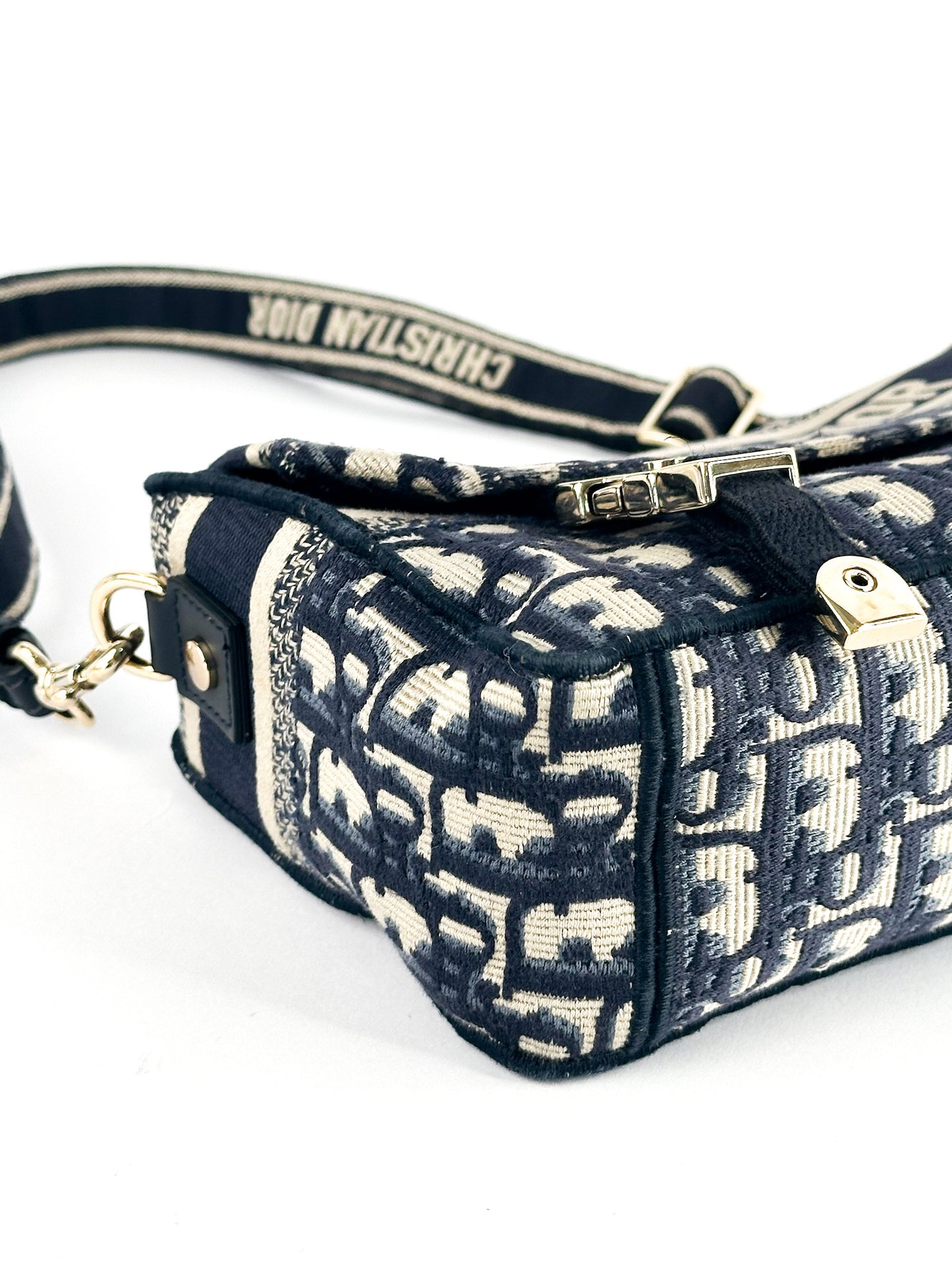 Christian Dior Camp Bag Blue Oblique Small Embroidery