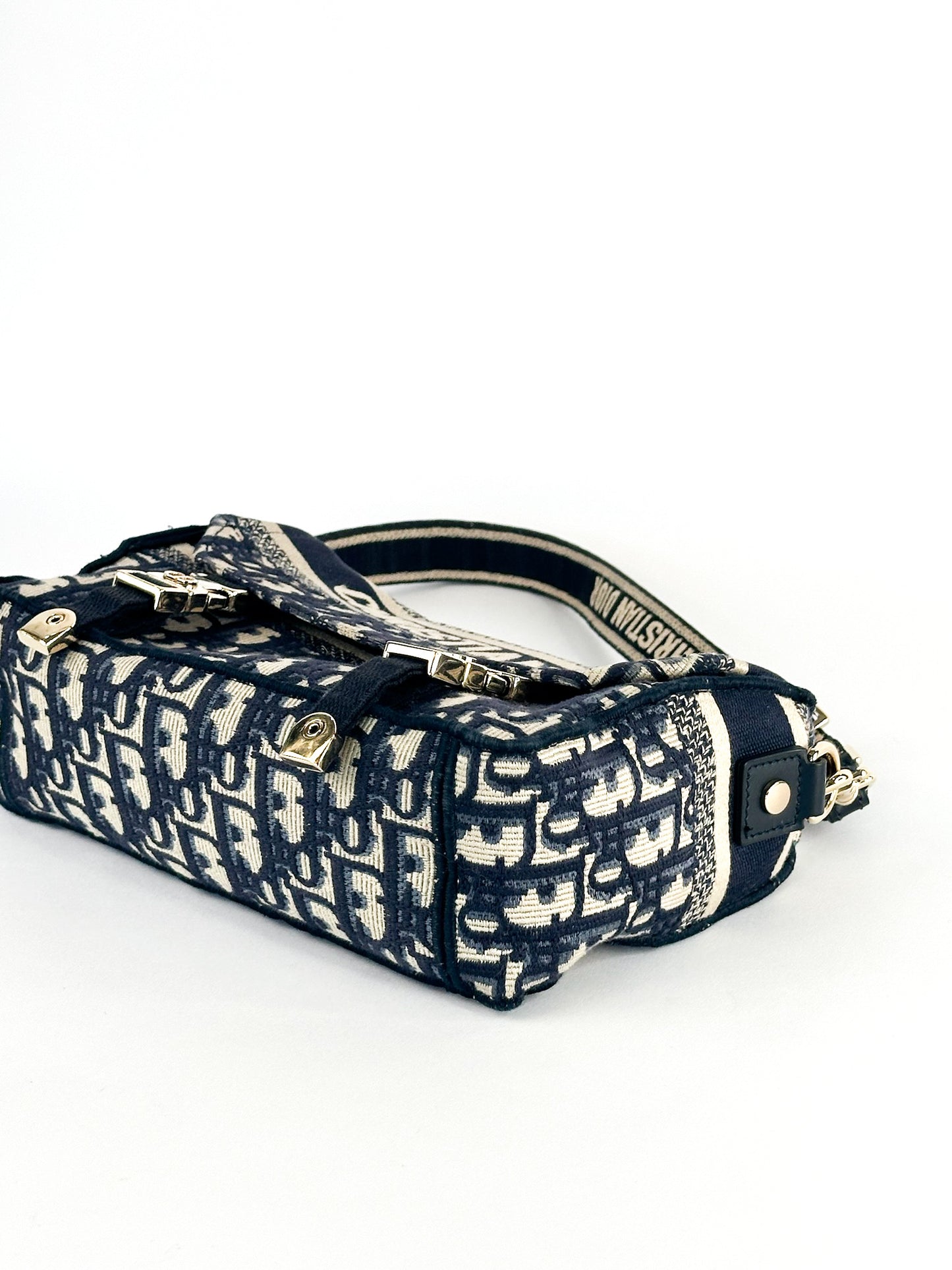 Christian Dior Camp Bag Blue Oblique Small Embroidery