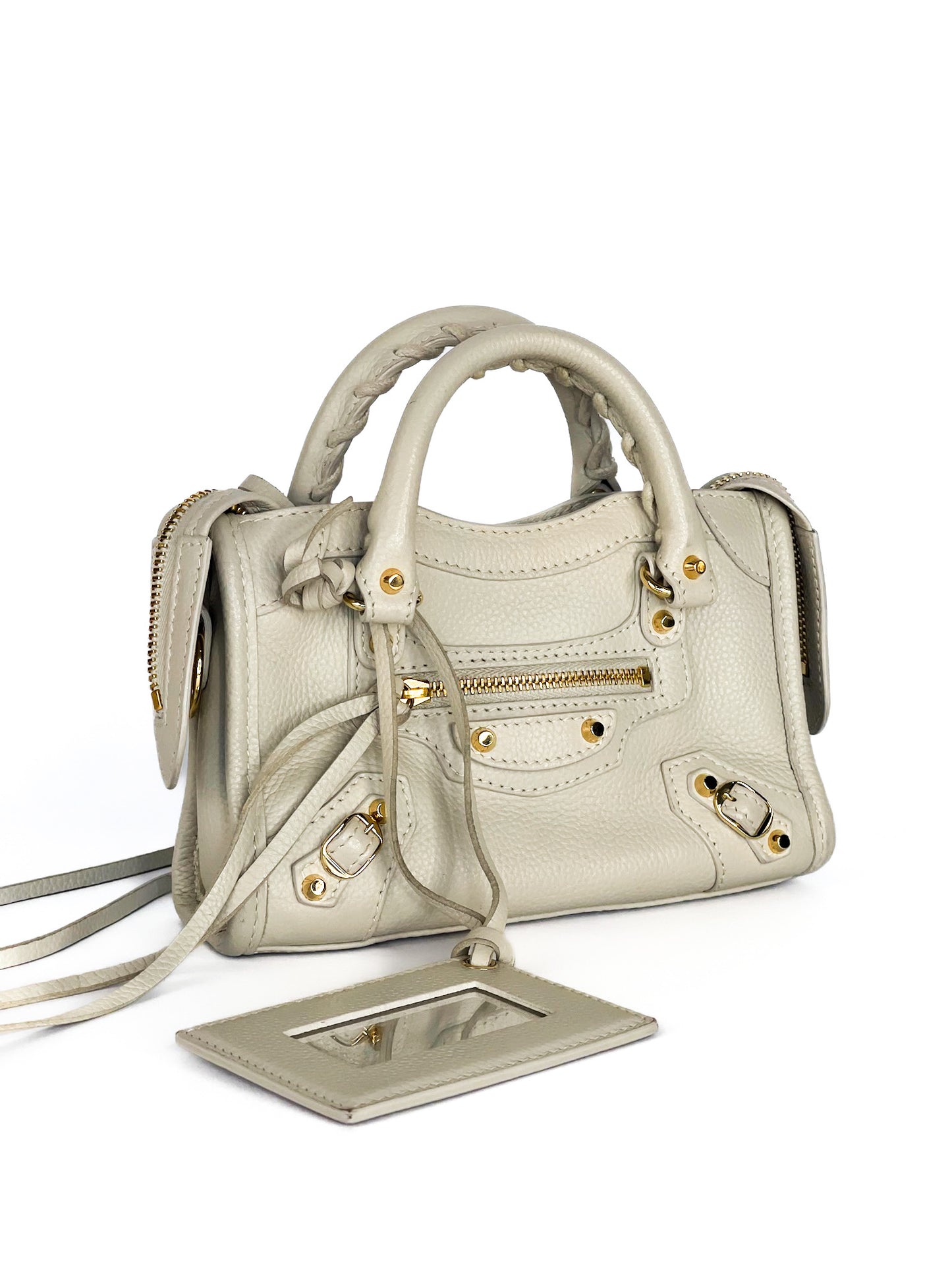 Balenciaga City Nano Blanc Creme Gold Hardware