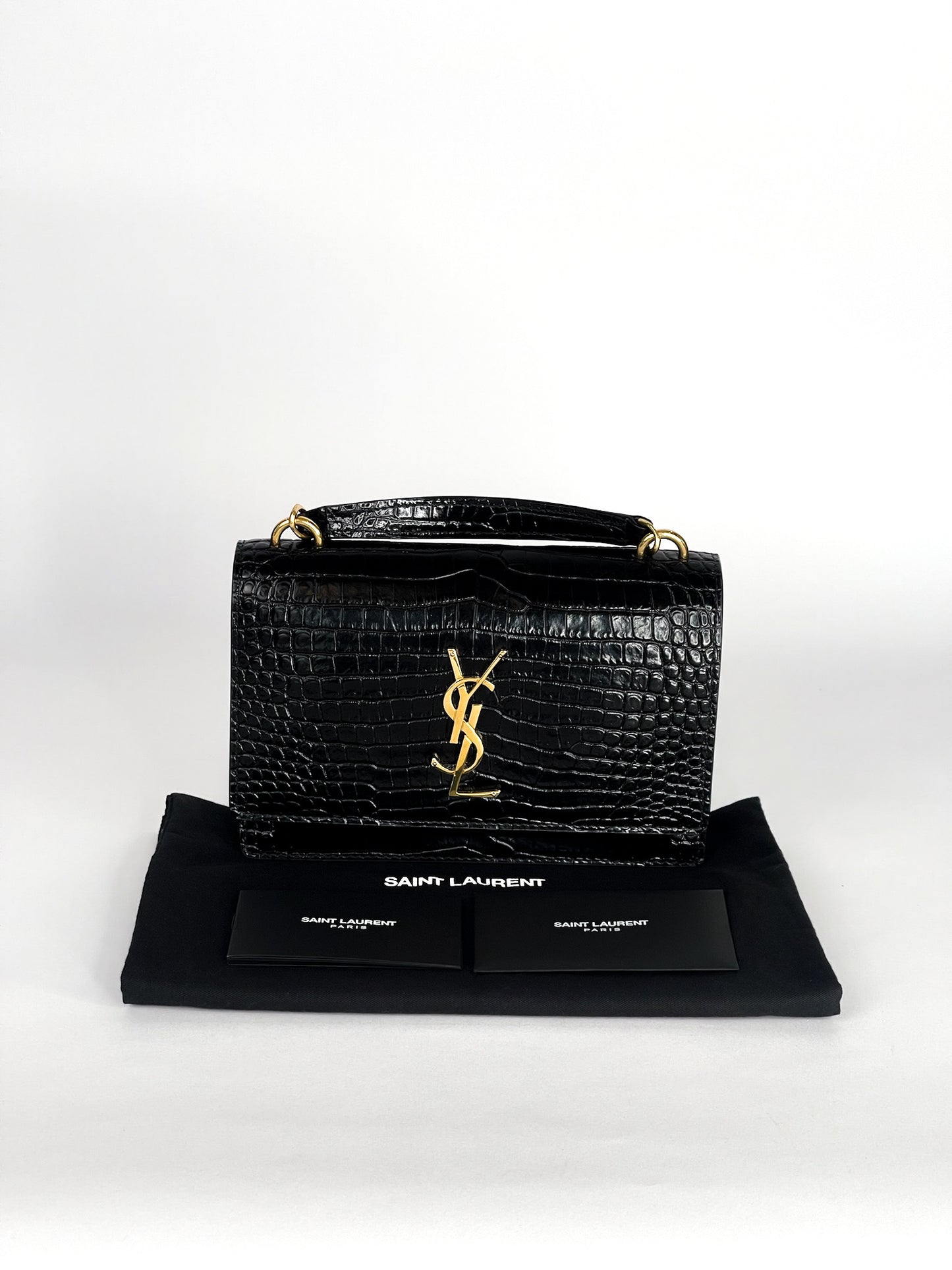 Saint Laurent Sunset Crocodile Embossed Mini Bag