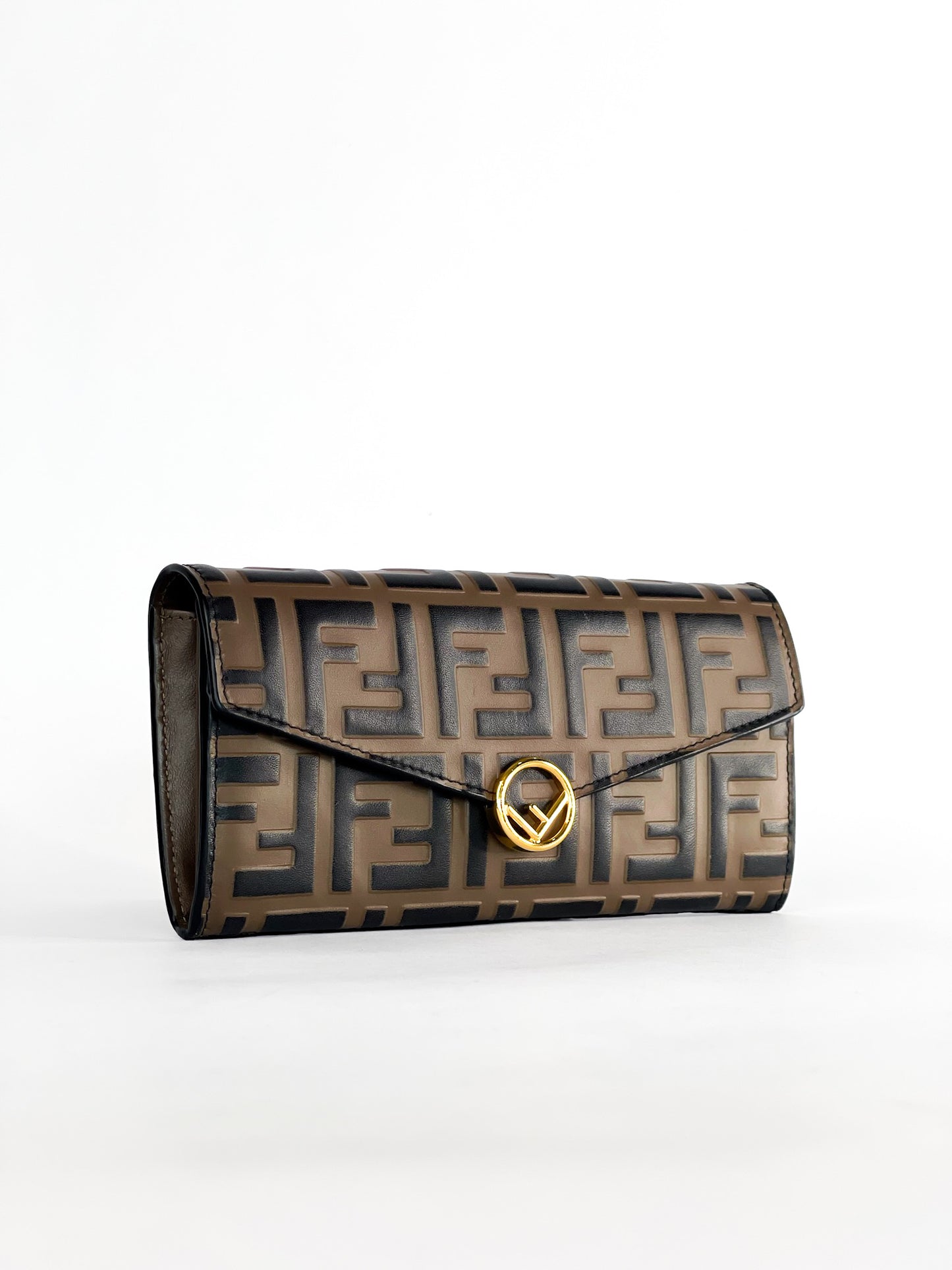 Fendi Zucca Embossed Continental Wallet on Chain