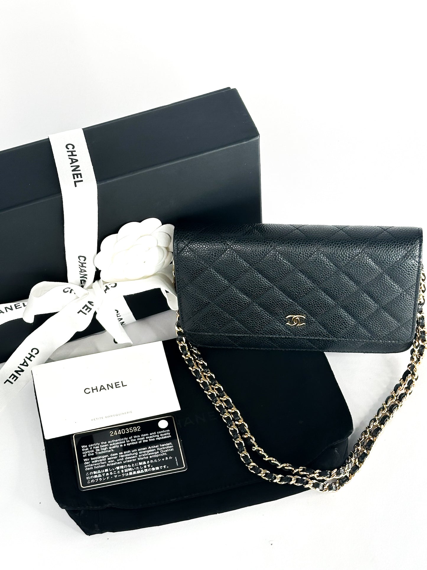Chanel Classic Wallet On Chain Black Caviar Gold Hardware