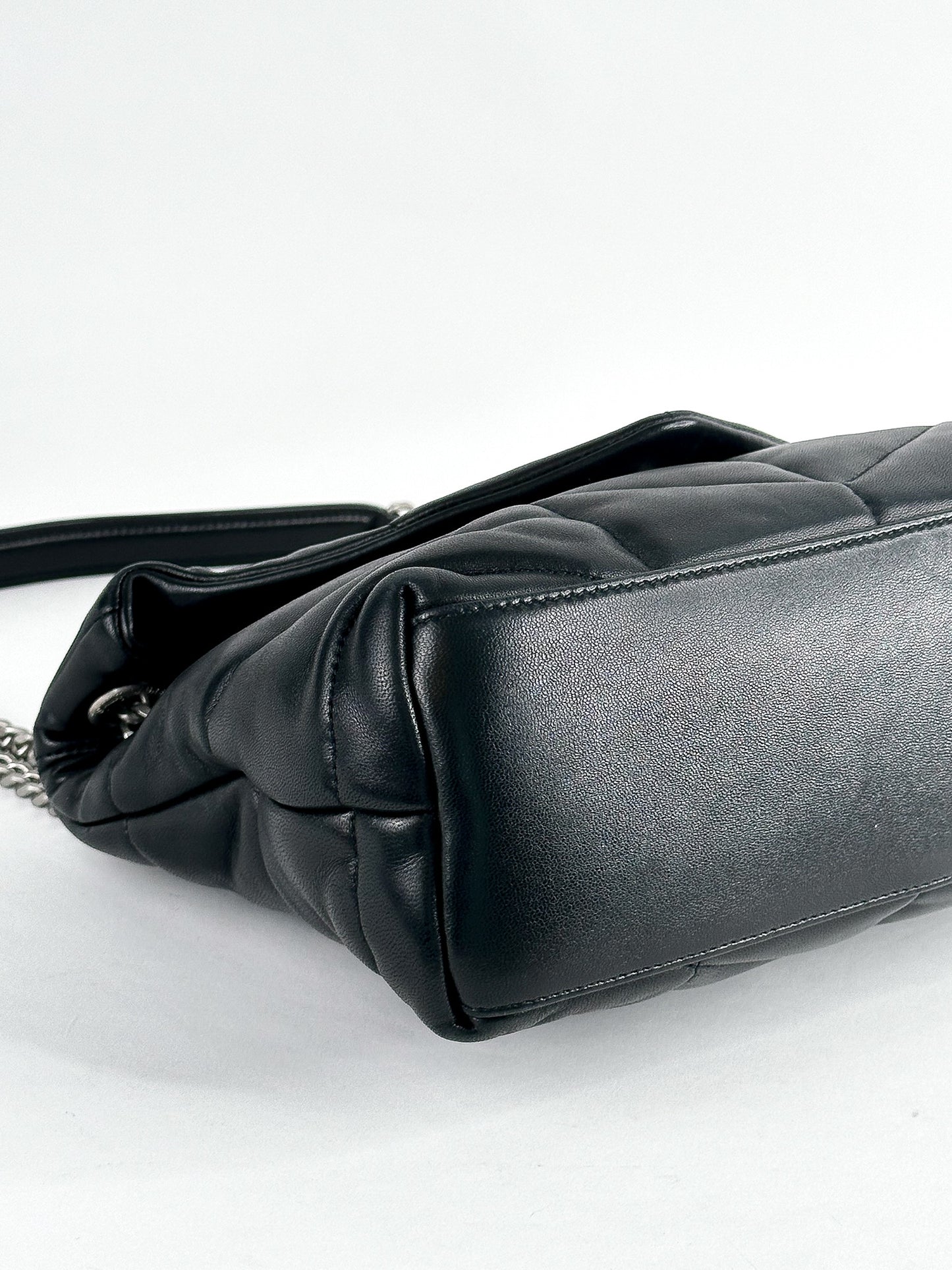 Saint Laurent Black Quilted Lambskin Small Loulou Puffer Bag