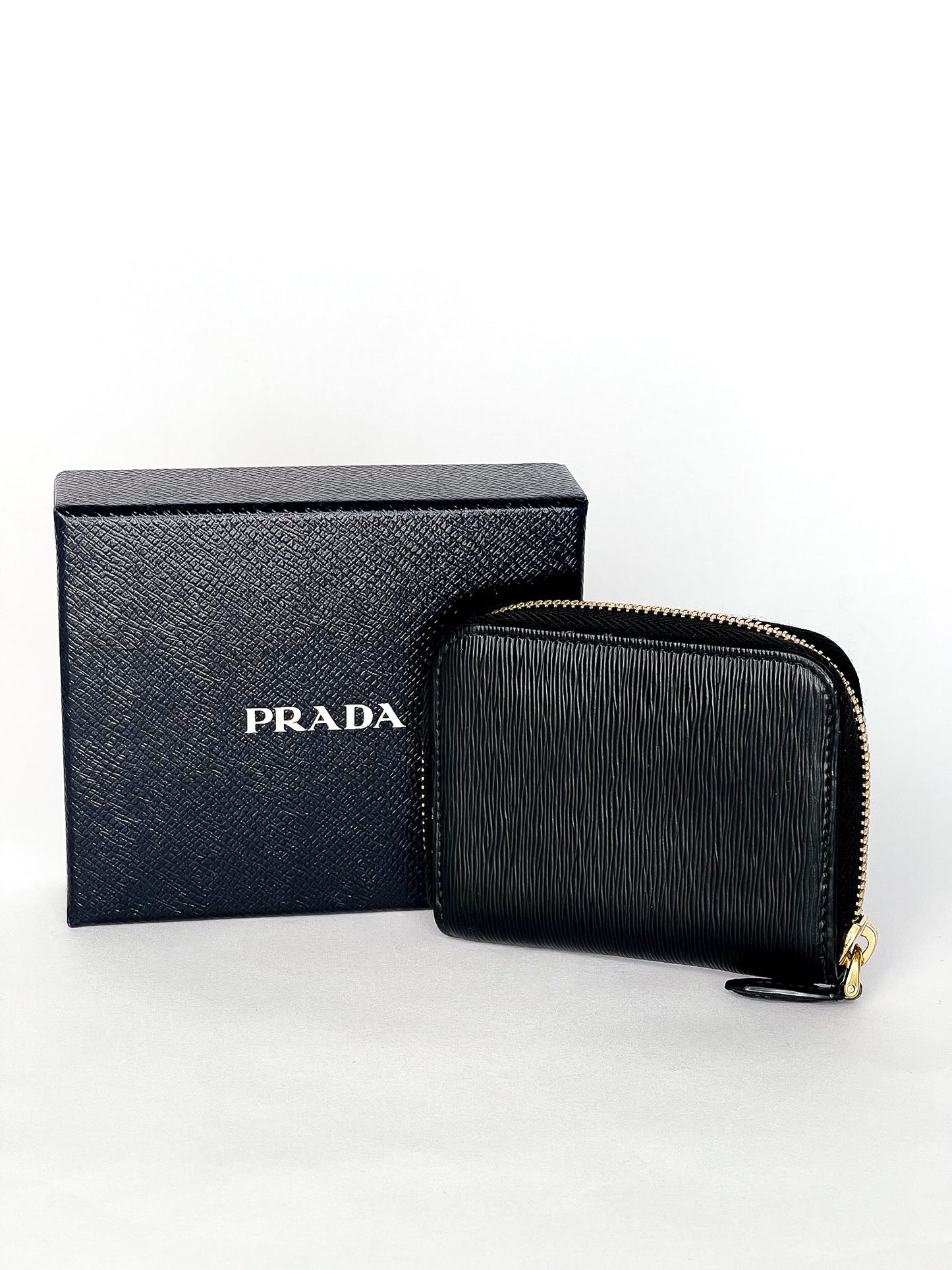 Prada Saffiano Leather Zip Around Coin Purse