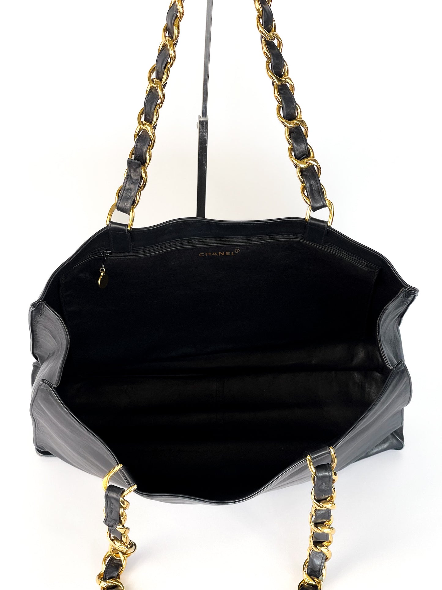 Chanel Vintage CC Logo Chain Tote Bag GHW