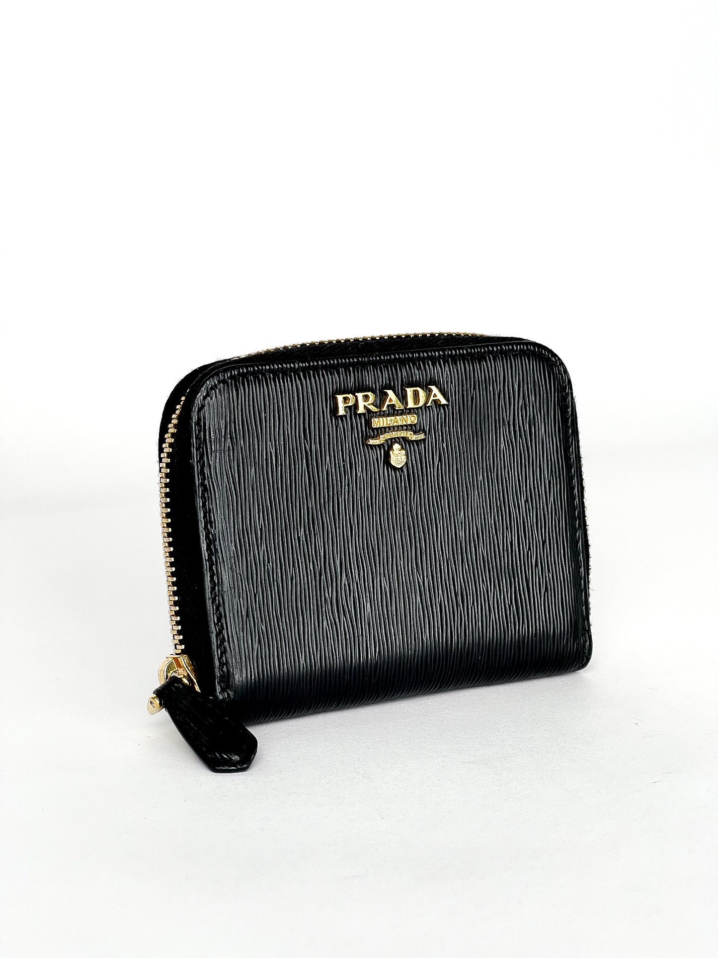 Prada Saffiano Leather Zip Around Coin Purse
