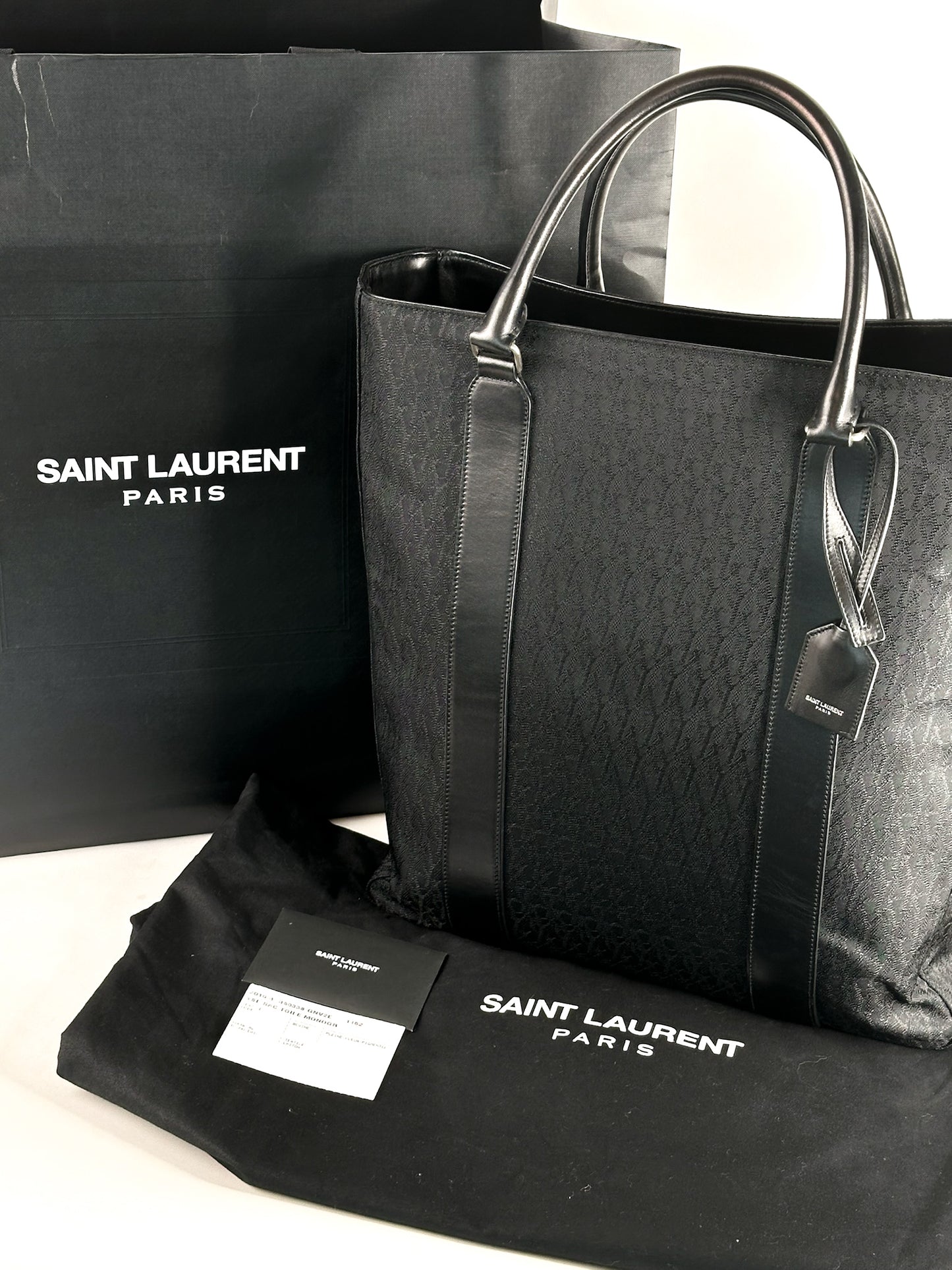 Saint Laurent Toile Classic Monogram Tote Bag Black