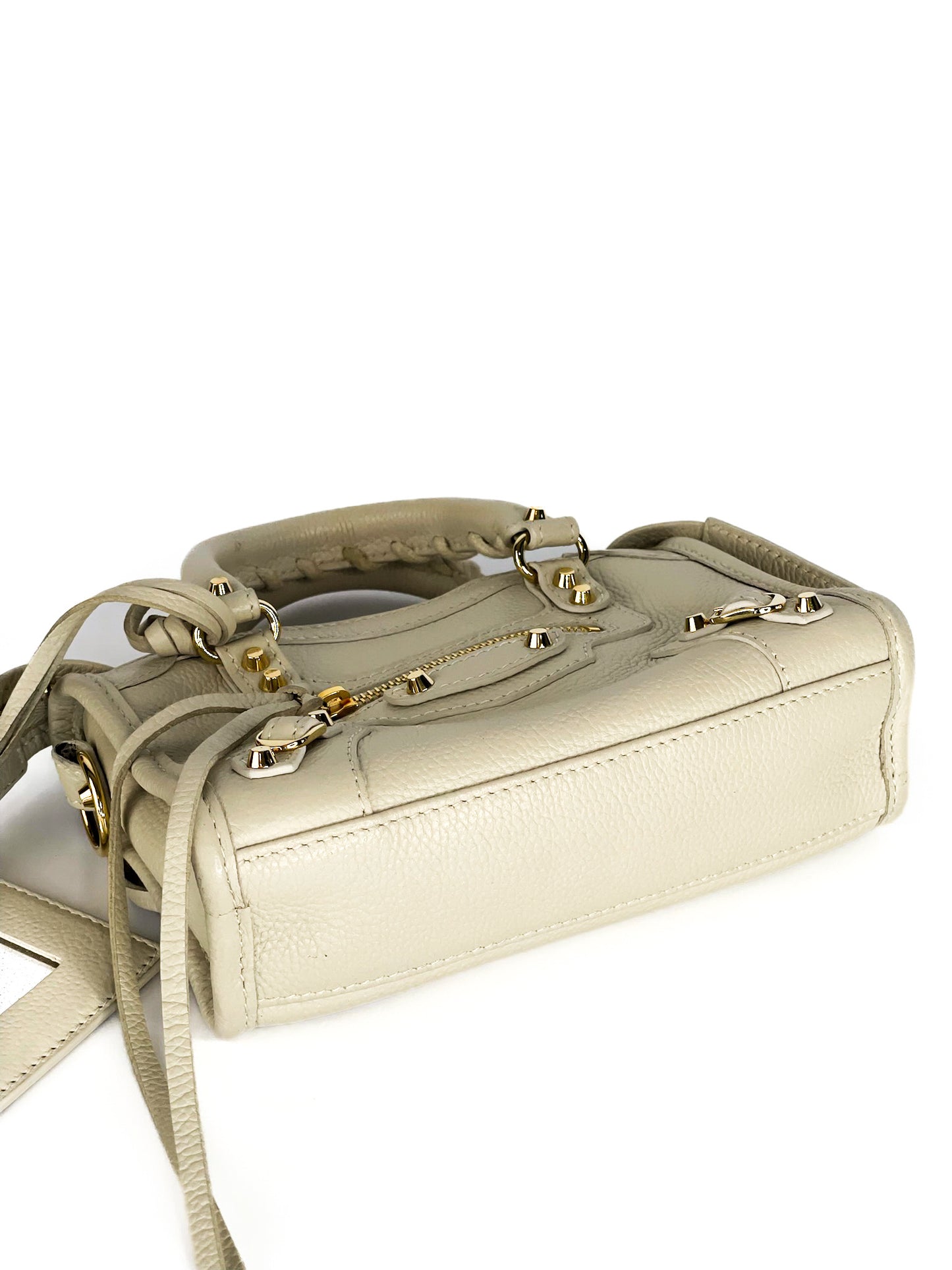 Balenciaga City Nano Blanc Creme Gold Hardware