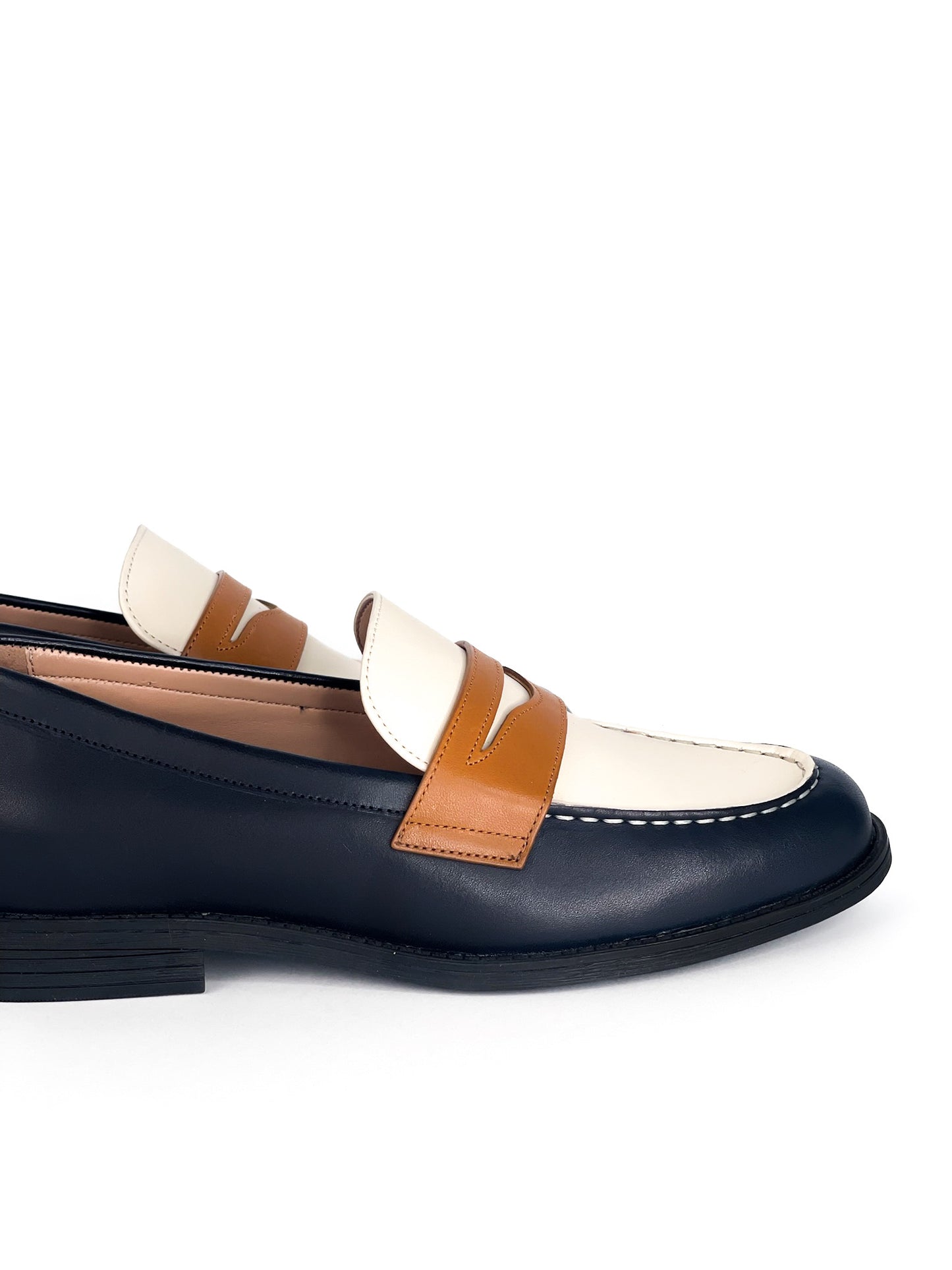 Cole Haan Leather Stassi Penny Loafer Black & White Size 6