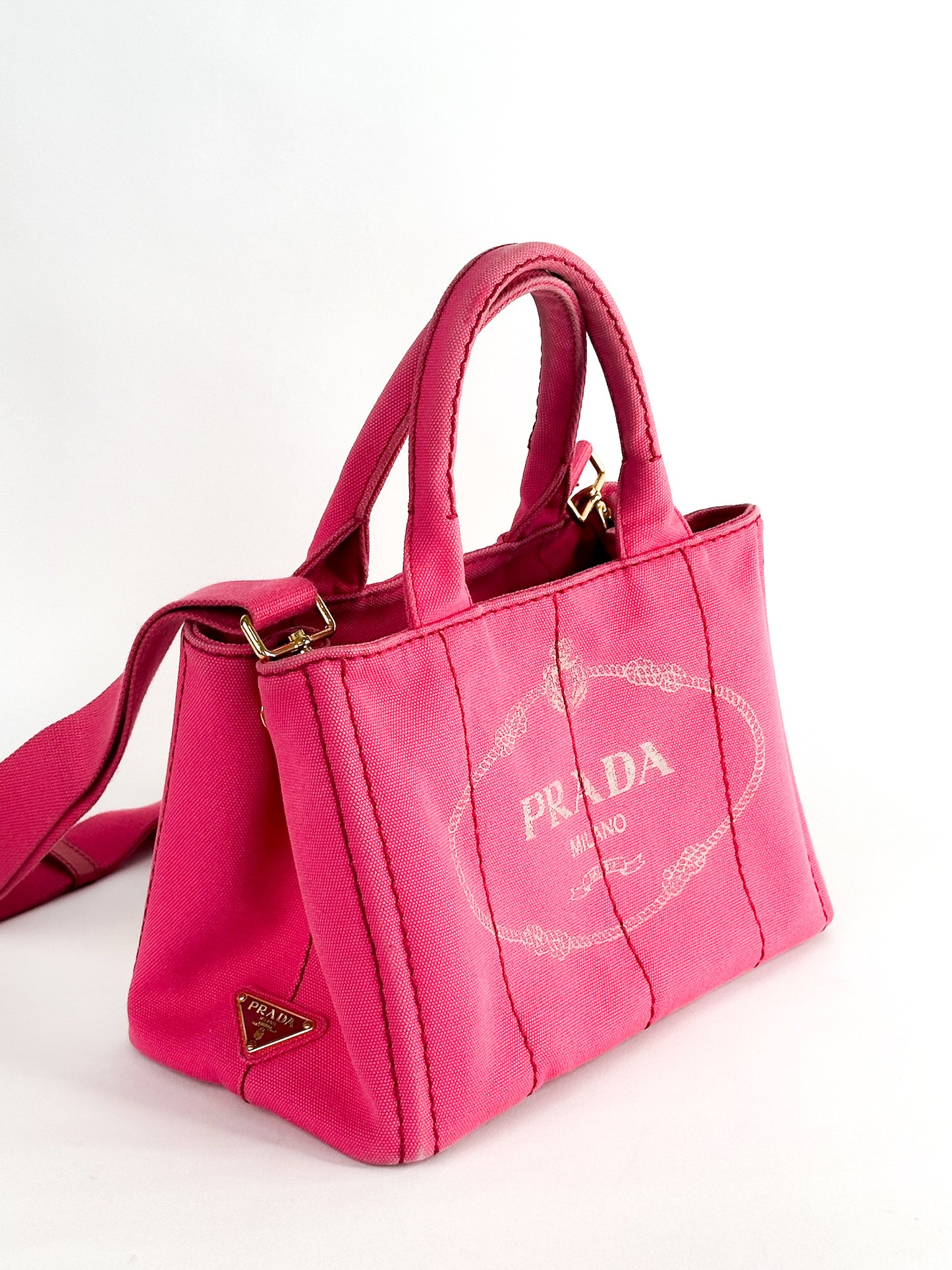 Prada Canapa Tote Pink Small