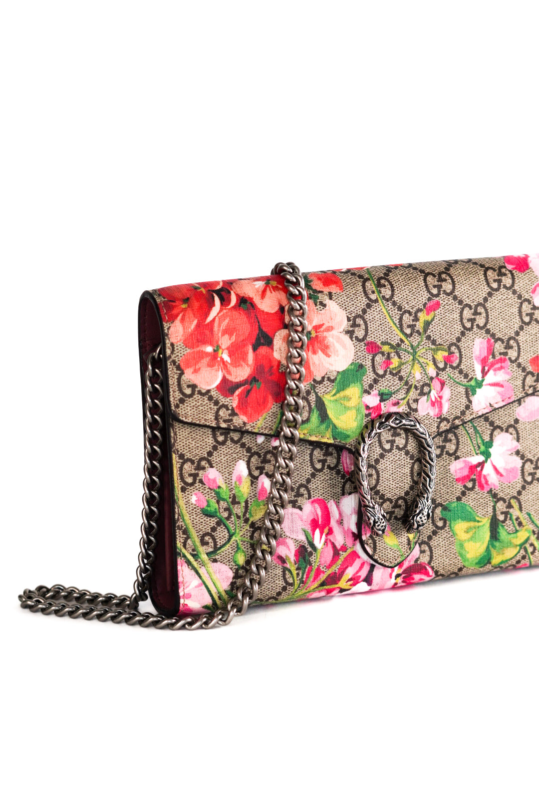 Gucci Multicolor GG Supreme Canvas and Leather Blooms Dionysus Wallet On Chain
Limited Edition