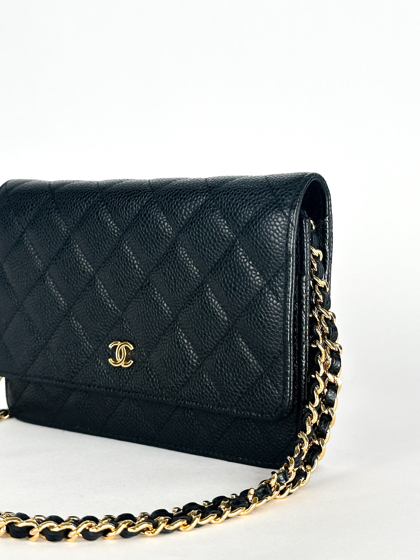 Chanel Classic Wallet On Chain Black Caviar Gold Hardware