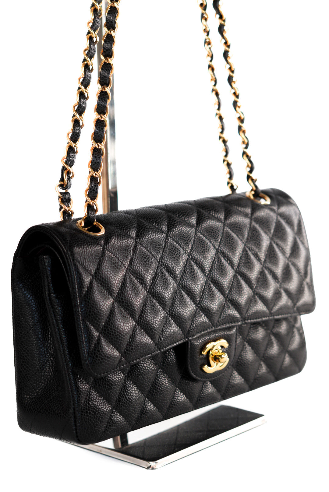 Chanel Classic Double Flap Caviar Leather Gold Hardware
