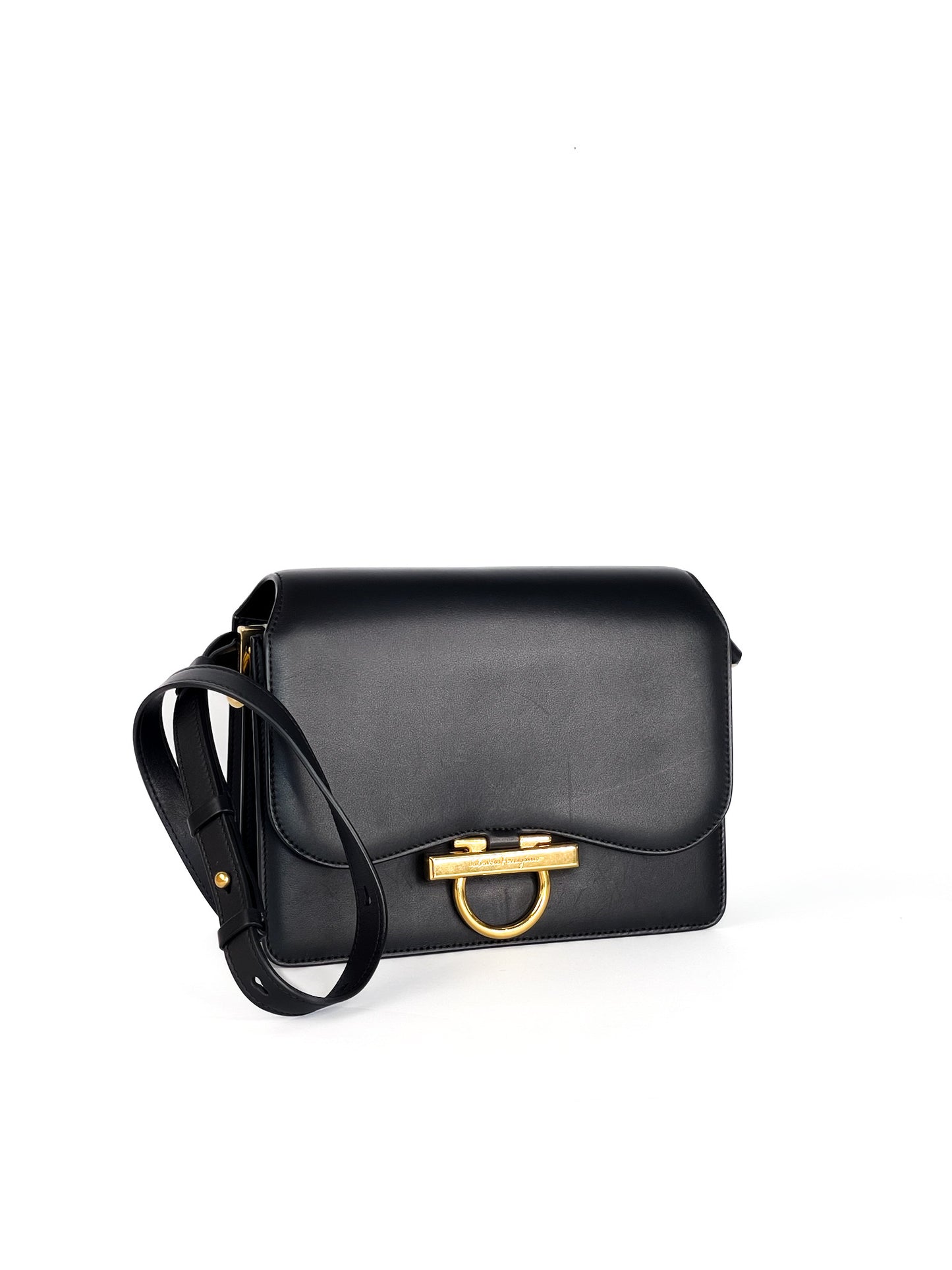 Salvatore Ferragamo Calfskin Joanne Crossbody Black