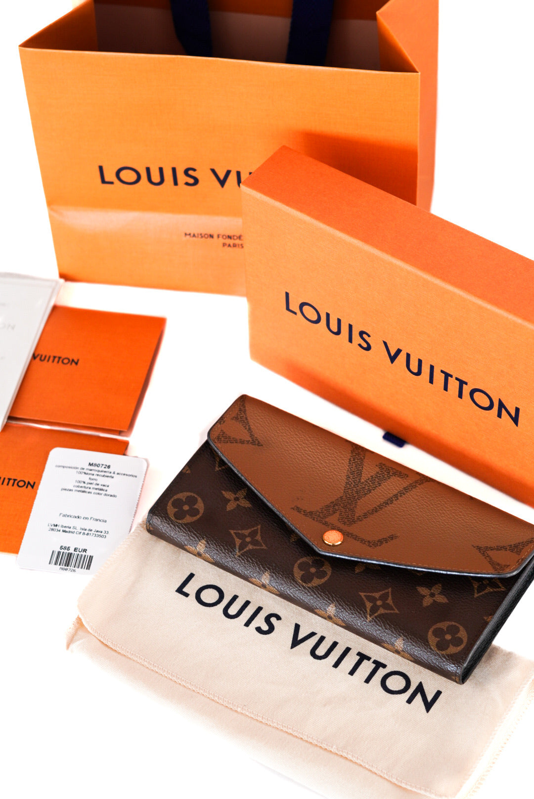 Louis Vuitton Monogram Sarah Reverse Long Wallet