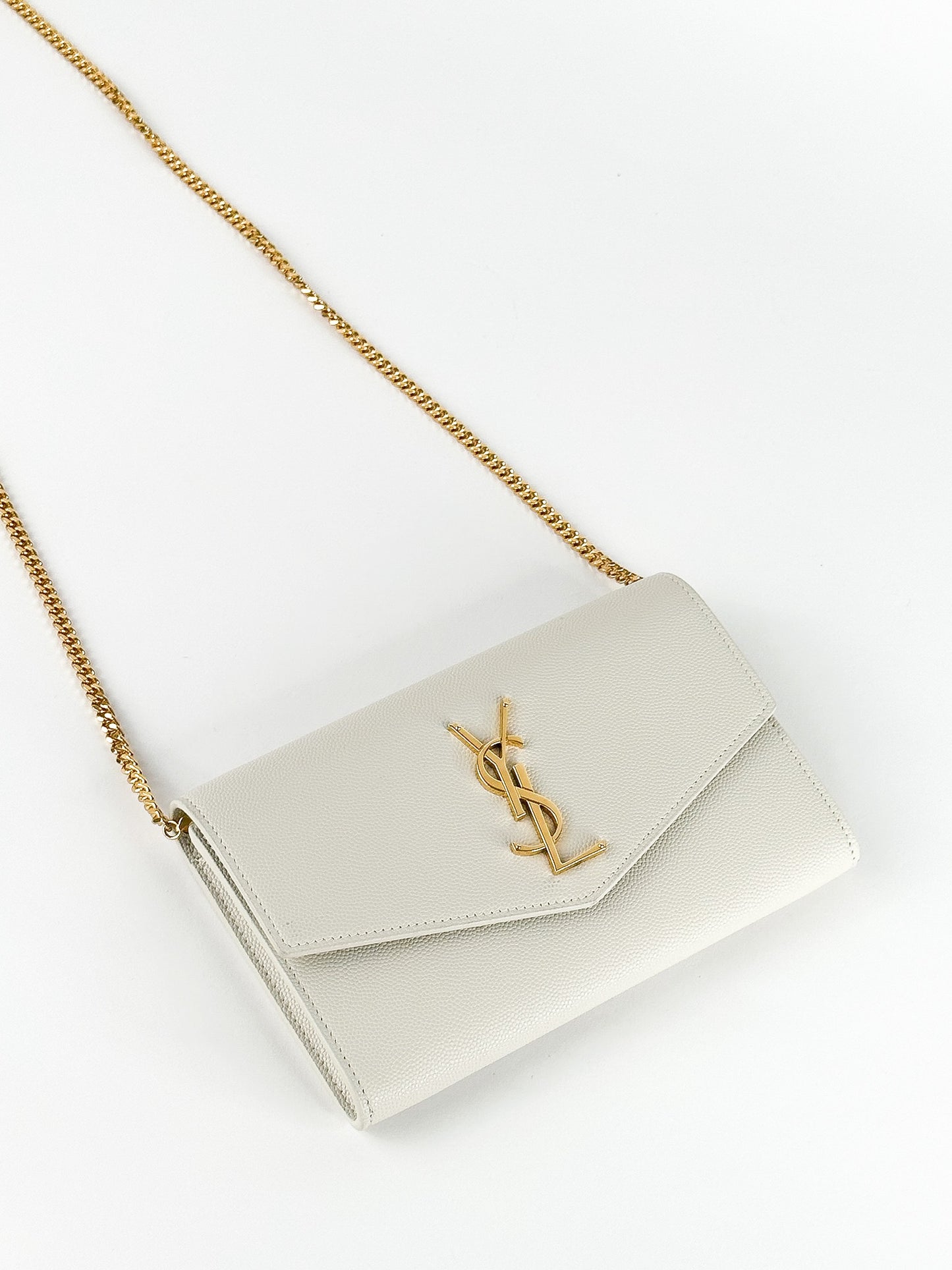Saint Laurent Uptown Leather Wallet on Chain