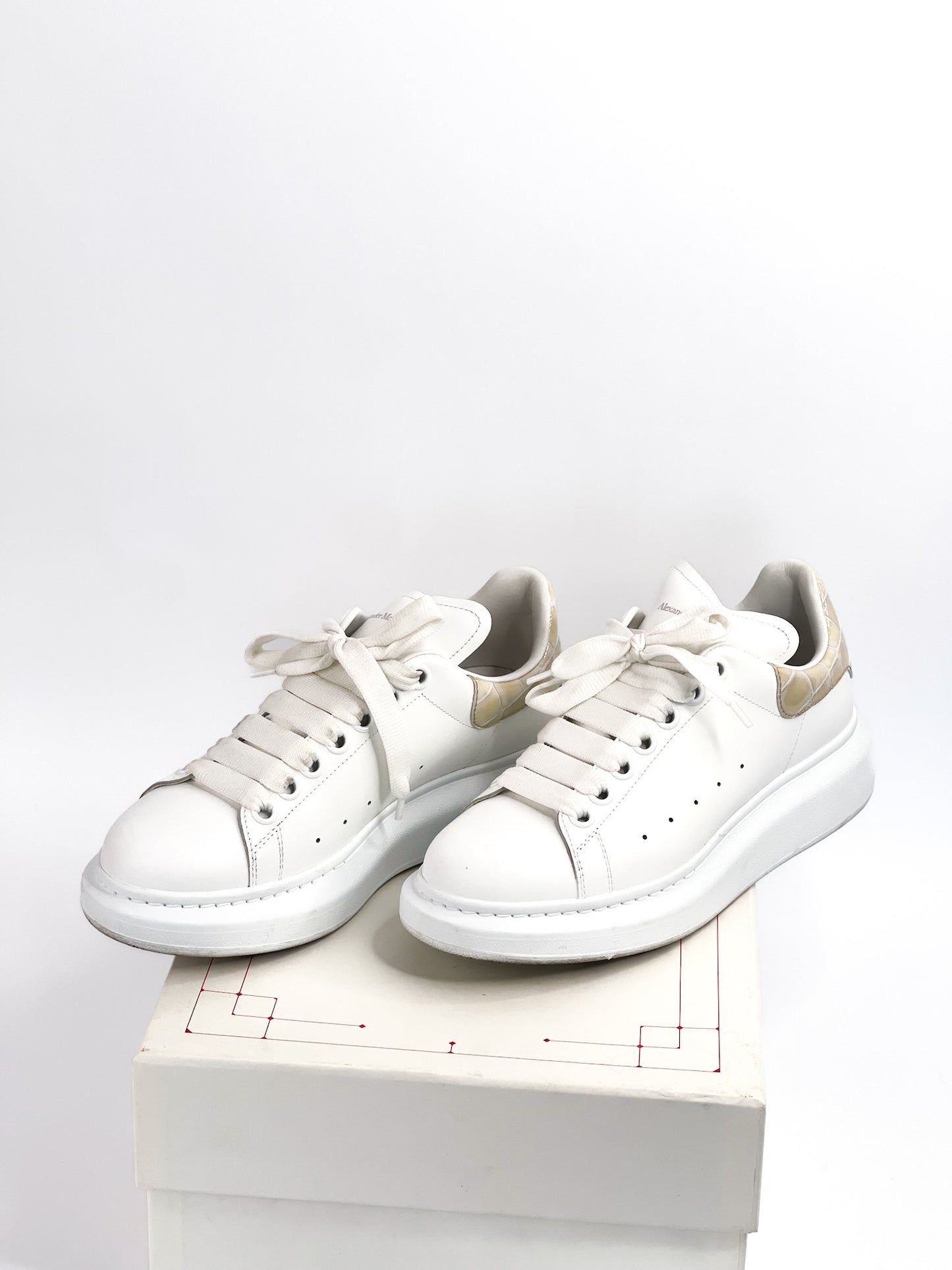 Alexander McQueen White Leather Sneakers Size 38