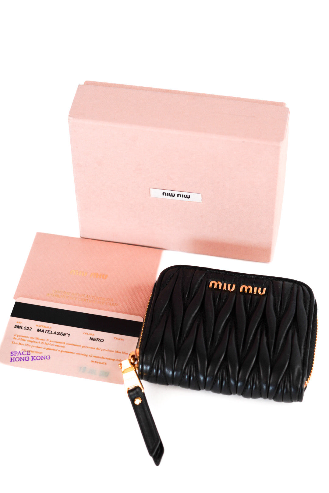 Miu Miu Matelasse Coin Purse In Nappa Leather