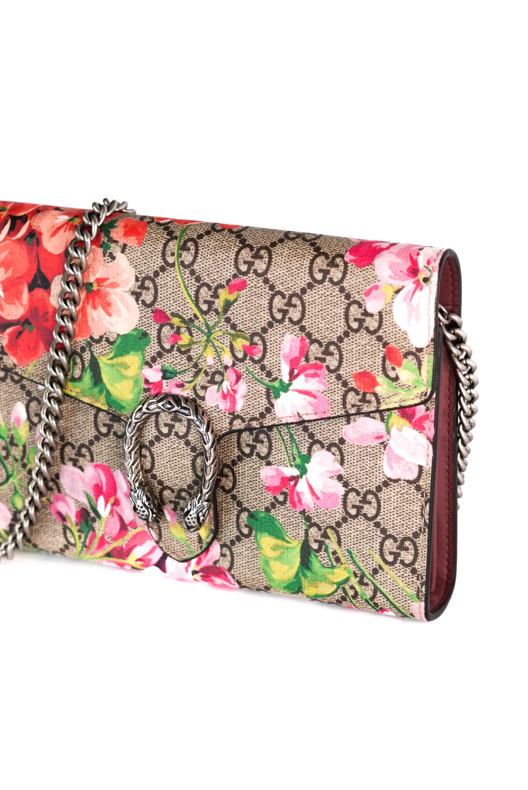 Gucci Multicolor GG Supreme Canvas and Leather Blooms Dionysus Wallet On Chain
Limited Edition
